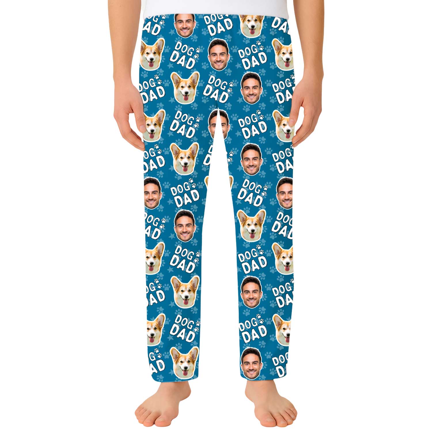 Men's Dog Dad Personalised PJ Bottoms