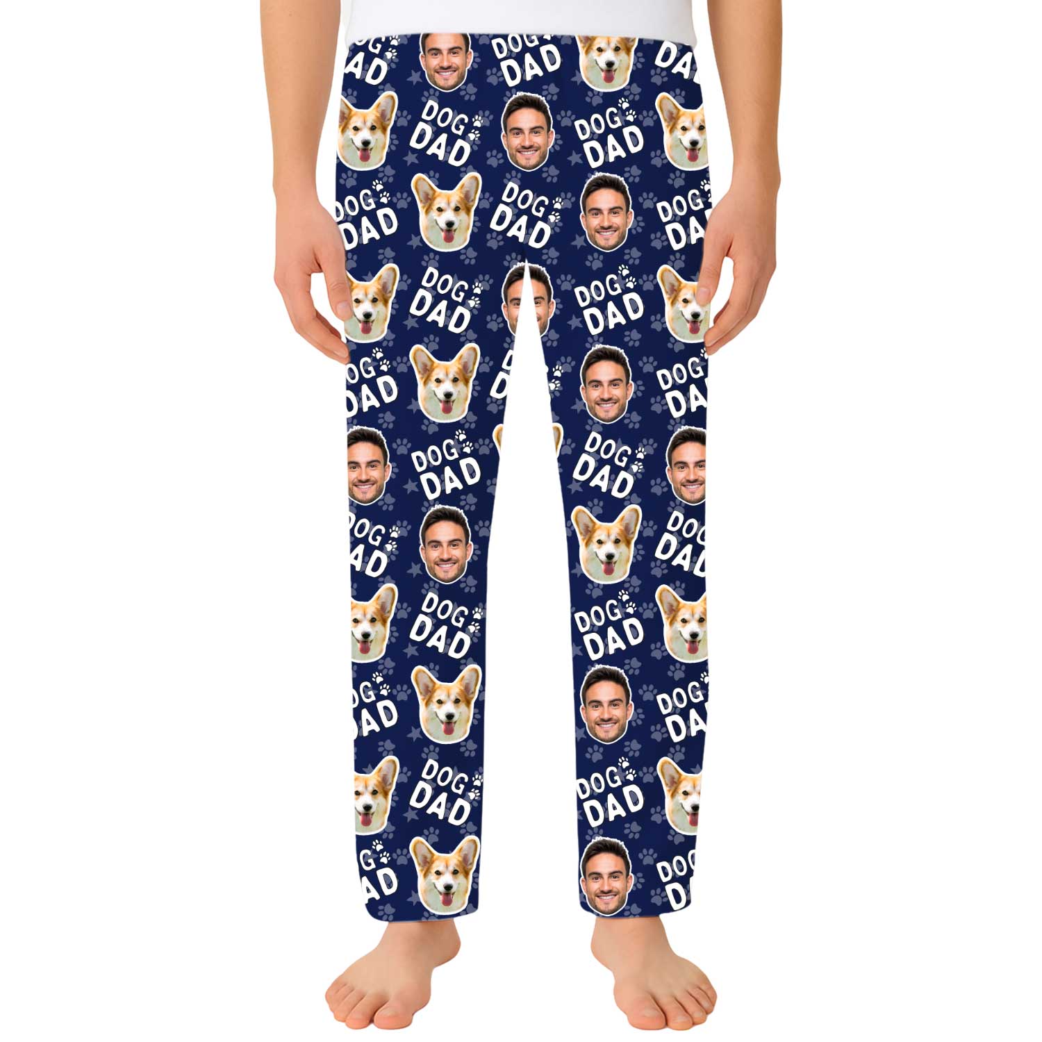 Men's Dog Dad Personalised PJ Bottoms