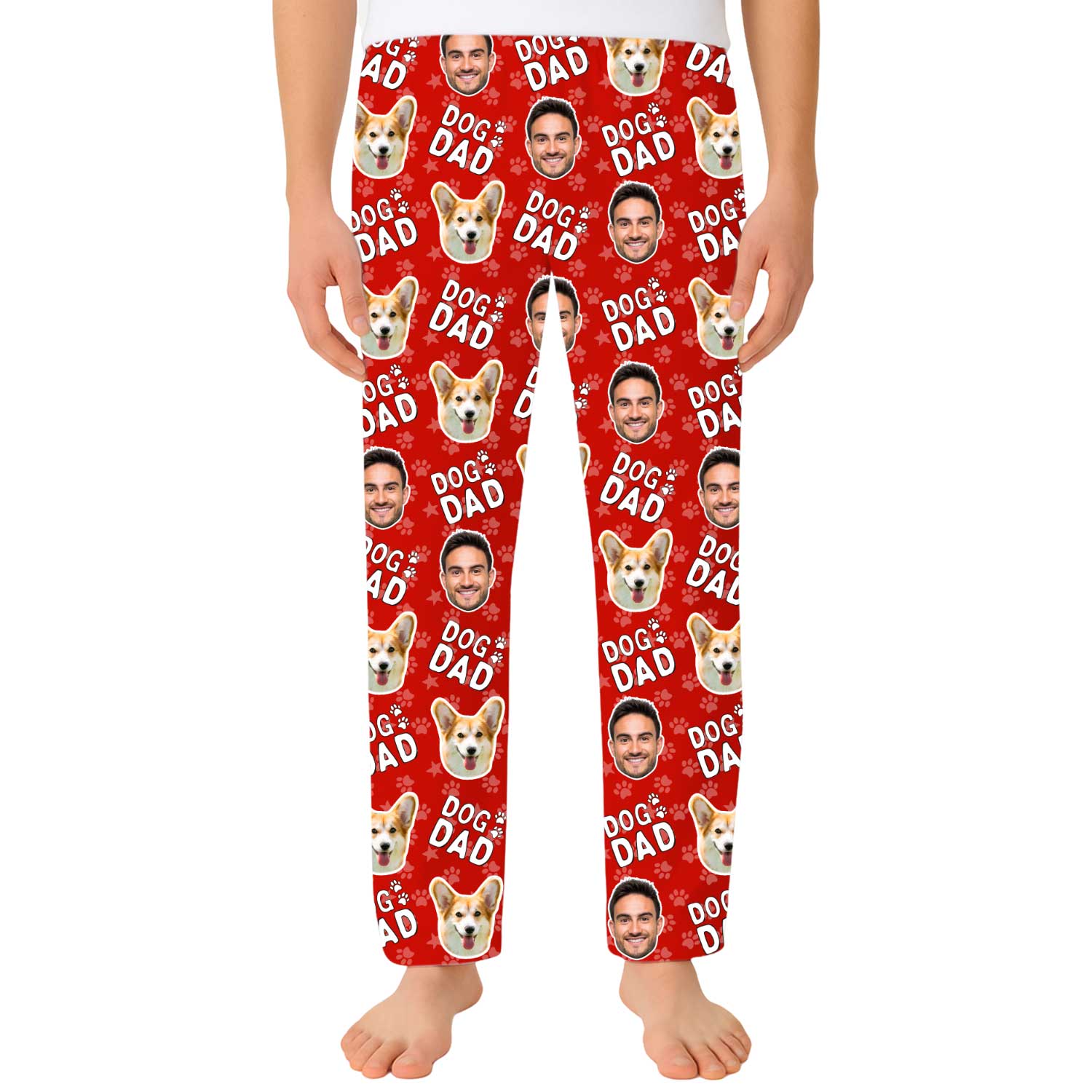 Men's Dog Dad Personalised PJ Bottoms