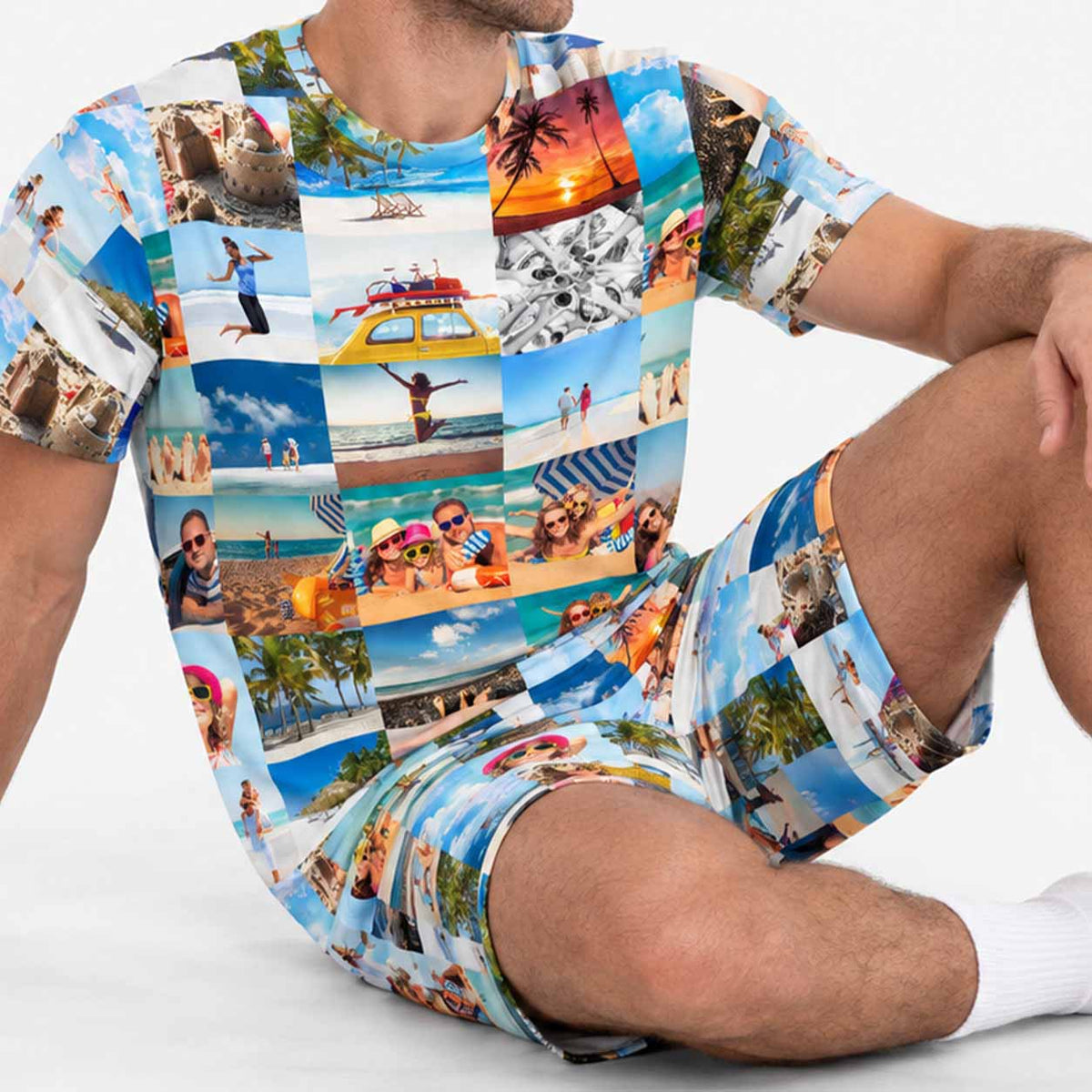 Men's Photo Collage PJs - Shorts Set