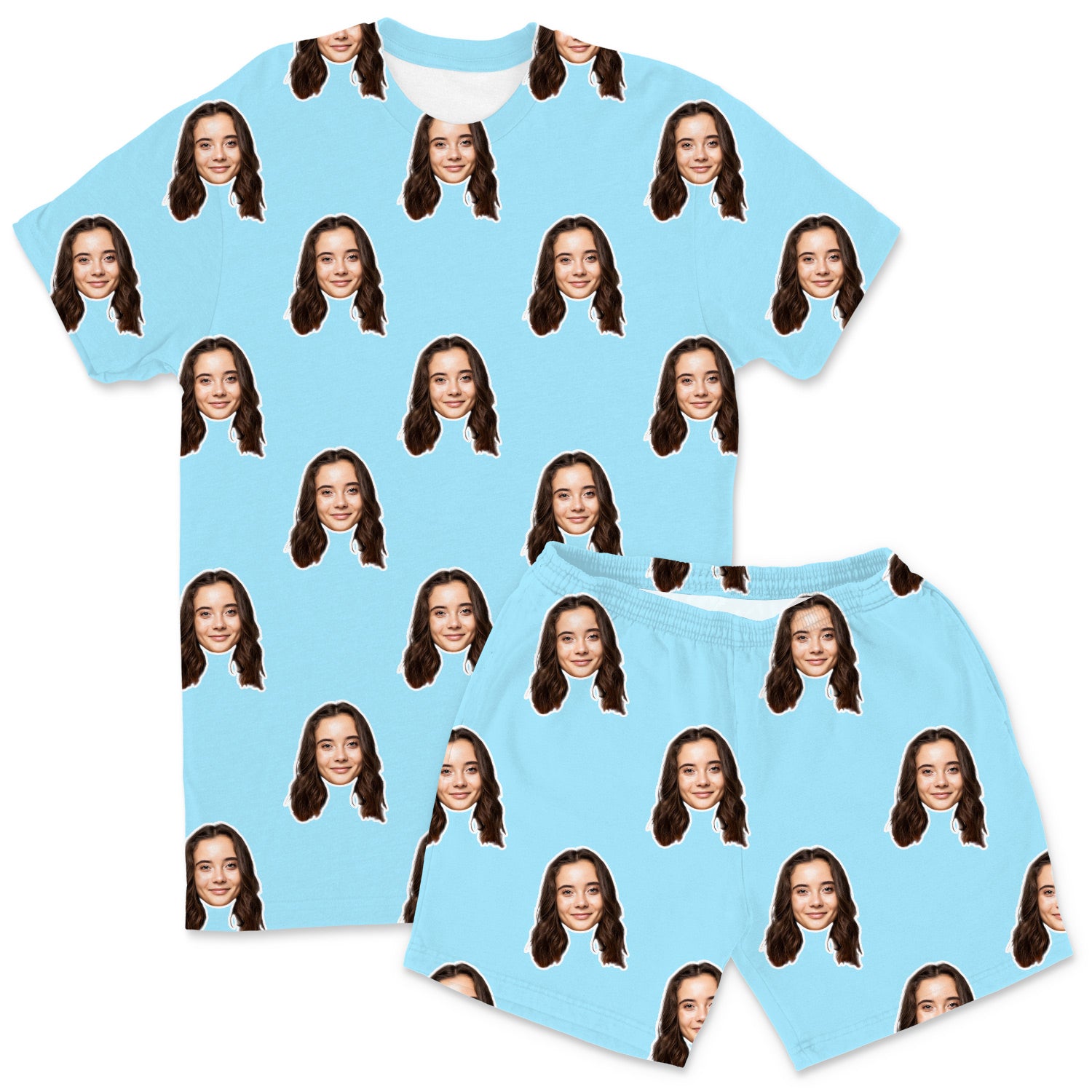 Your Face Custom Men's PJ Shorts Set