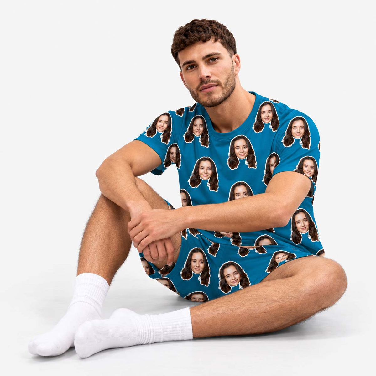 Personalised Men's Pyjamas - Your Face Shorts Set