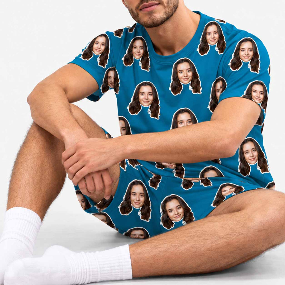 Personalised Men's Pyjamas - Your Face Shorts Set