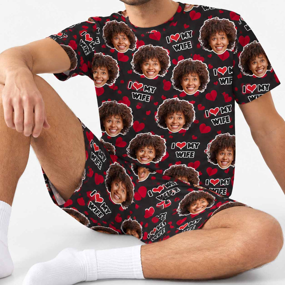 Men's I Love My Wife PJs - Shorts Set