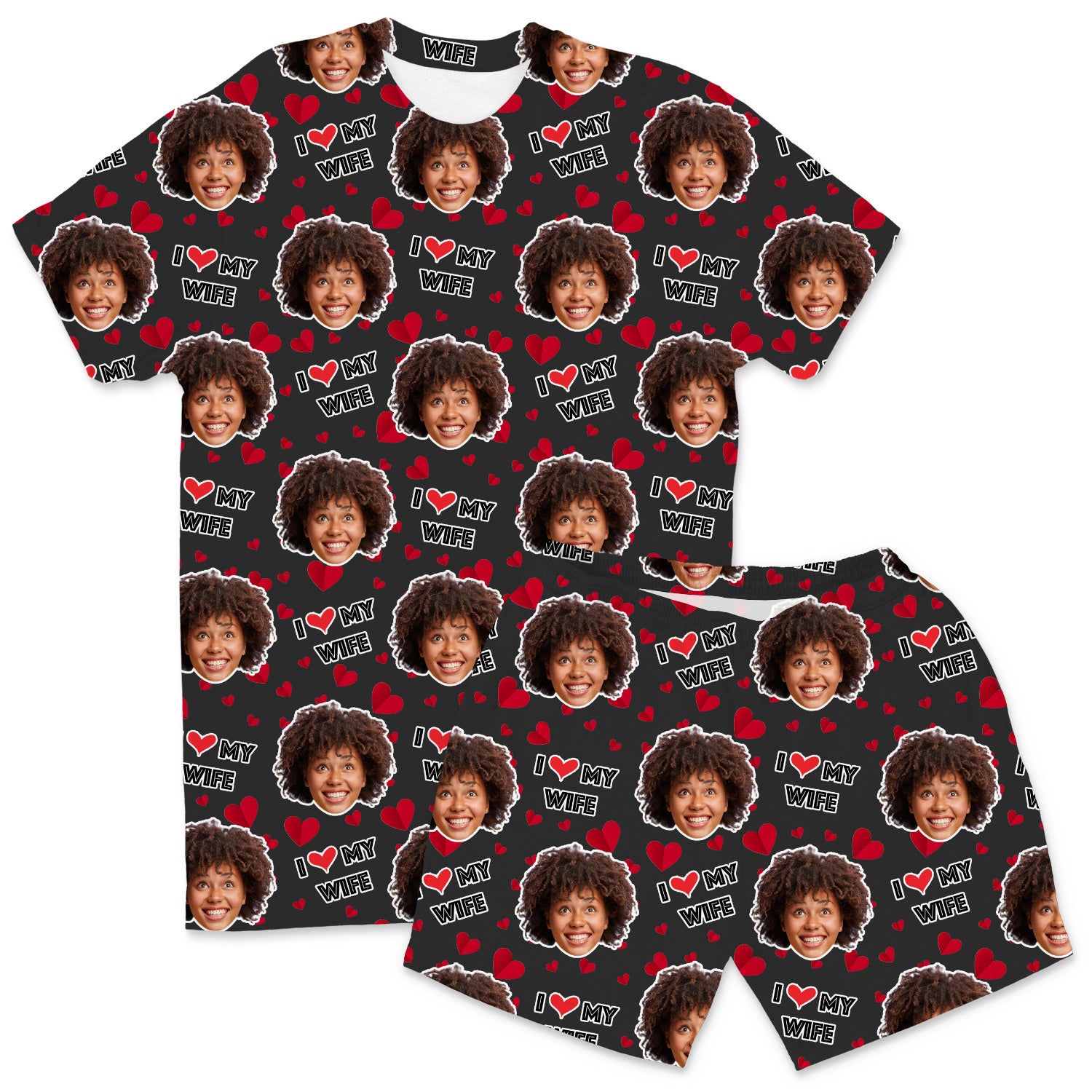 Men's I Love My Wife PJs - Shorts Set