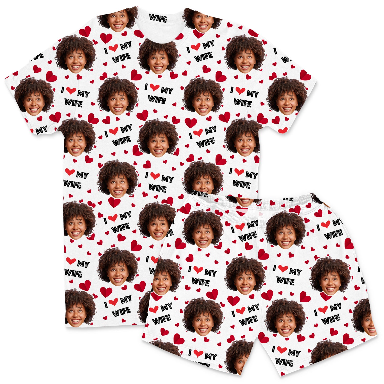 Men's I Love My Wife PJs - Shorts Set