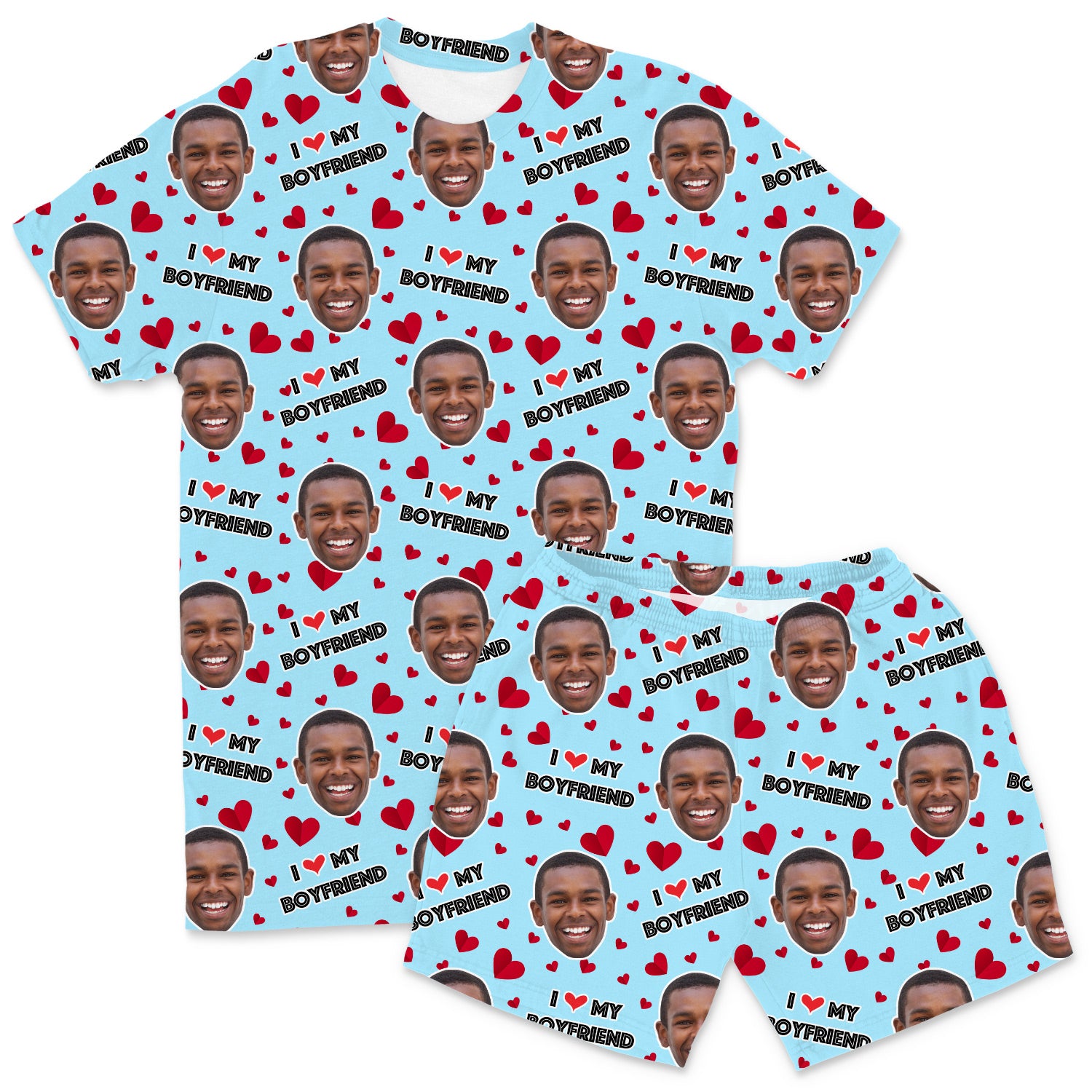 Men's I Love My Boyfriend PJs - Shorts Set