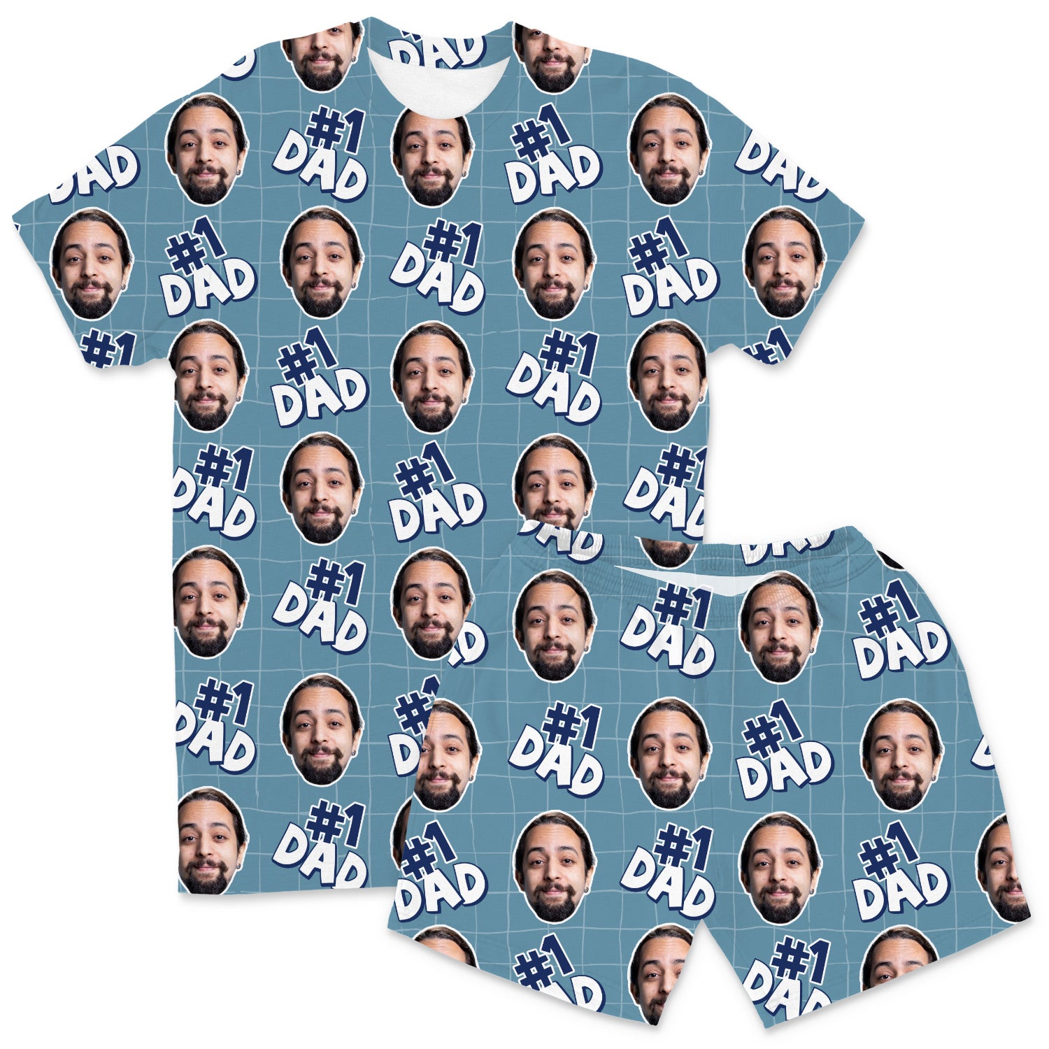 Number 1 Dad Custom Men's PJ Shorts Set