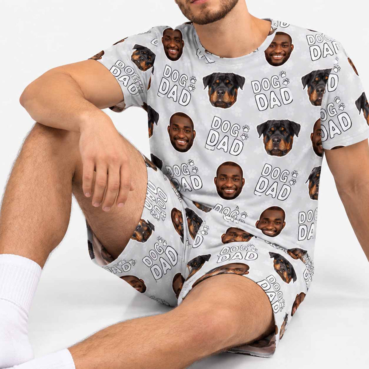 Men's Dog Dad Personalised PJs - Shorts Set
