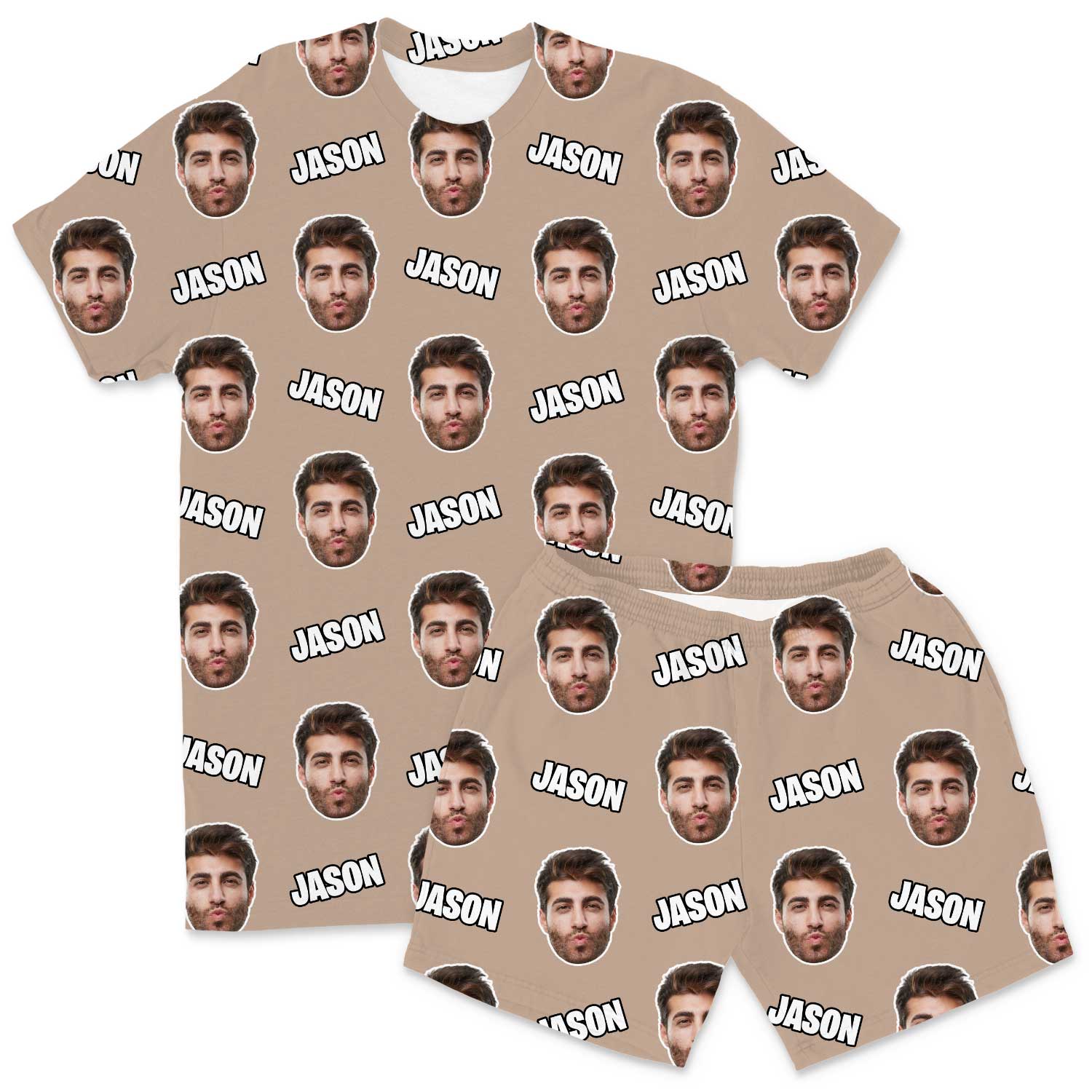Your Face & Name Men's Personalised PJs - Shorts Set
