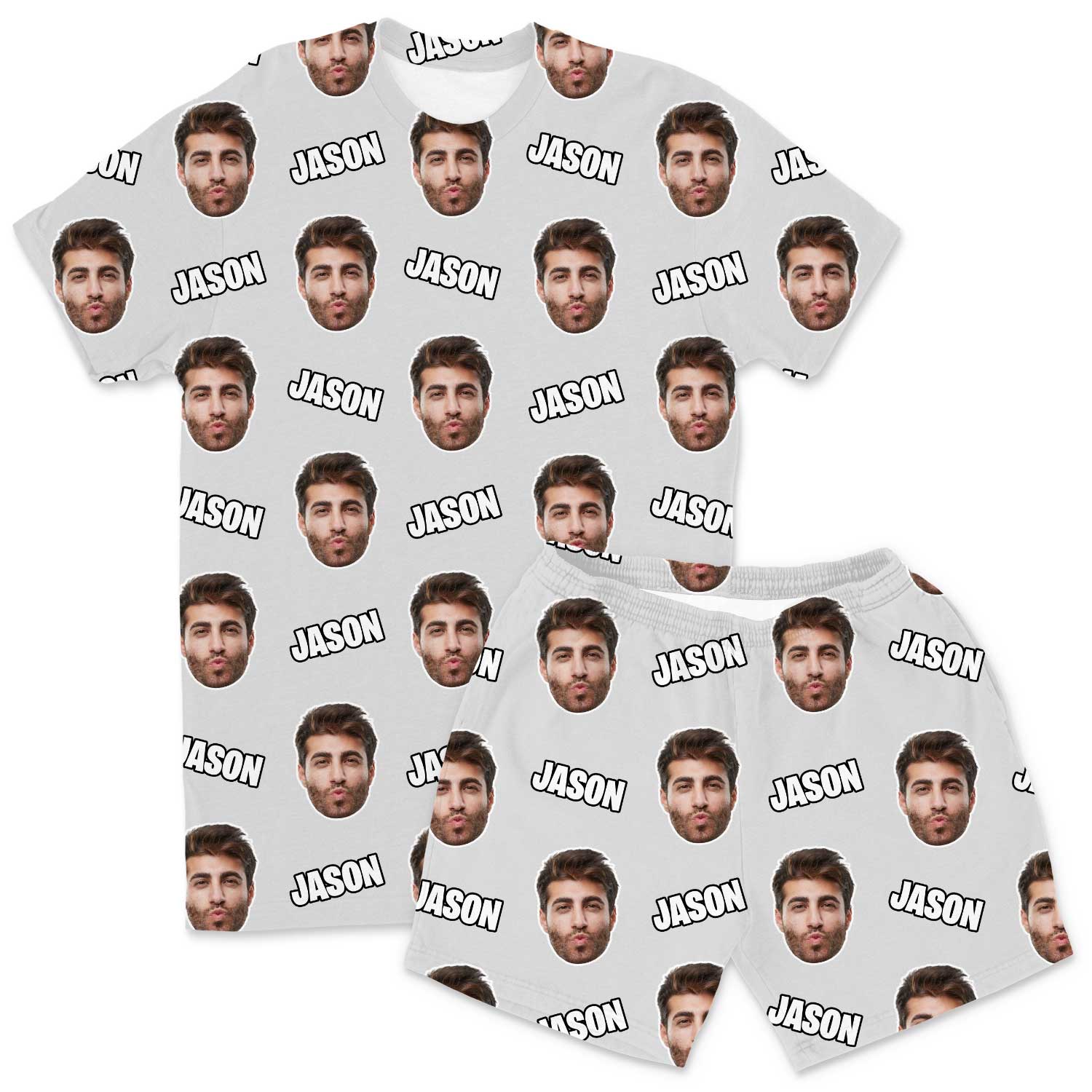 Your Face & Name Men's Personalised PJs - Shorts Set