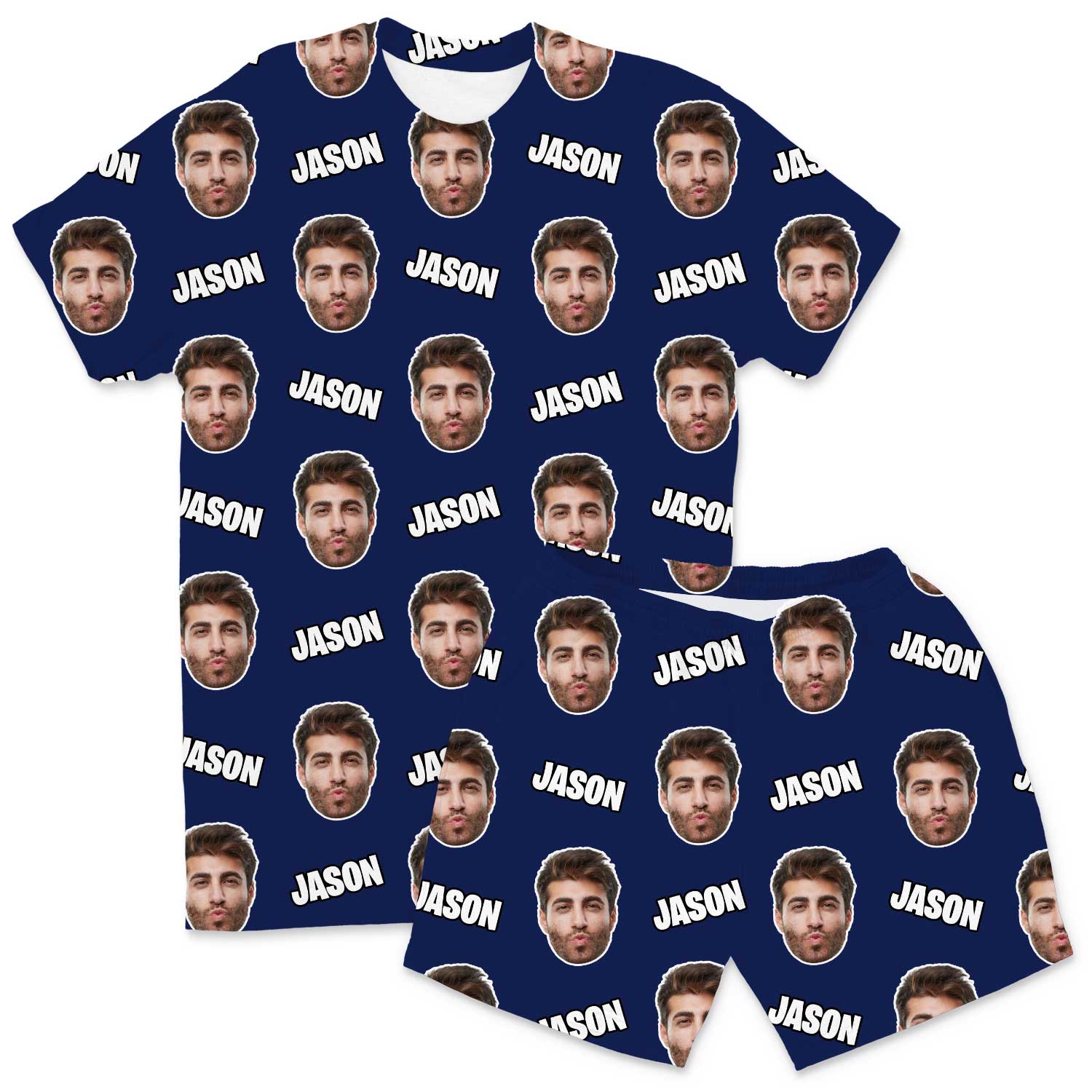 Your Face & Name Men's Personalised PJs - Shorts Set