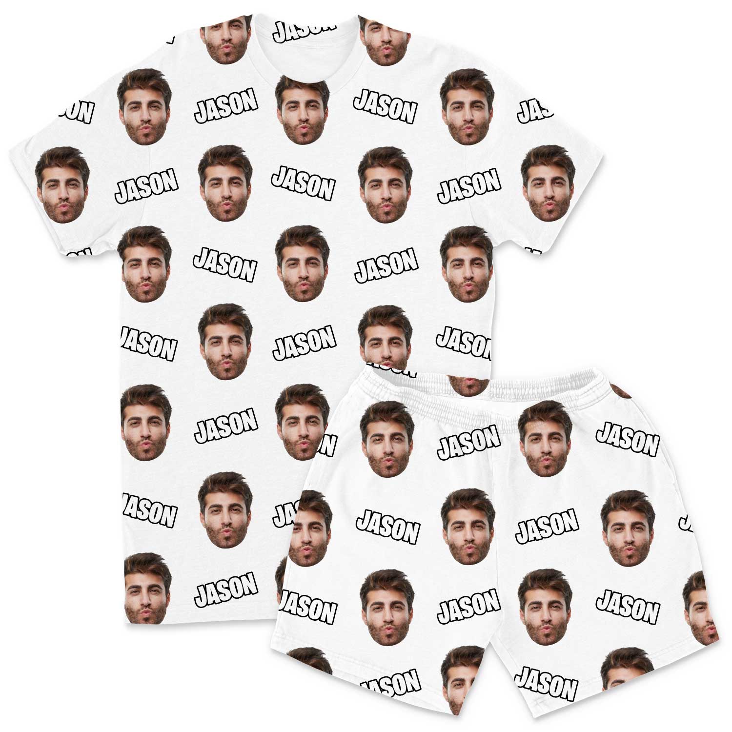 Your Face & Name Men's Personalised PJs - Shorts Set