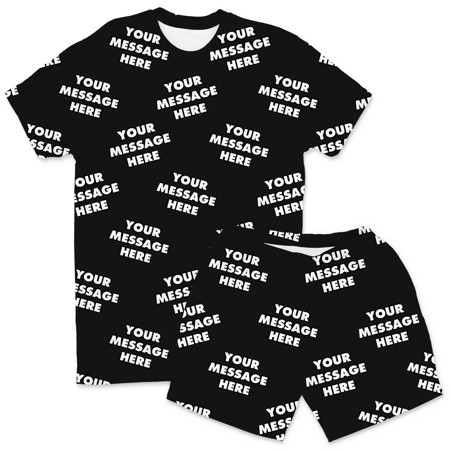 Your Message All Over Men's Personalised PJs - Shorts Set