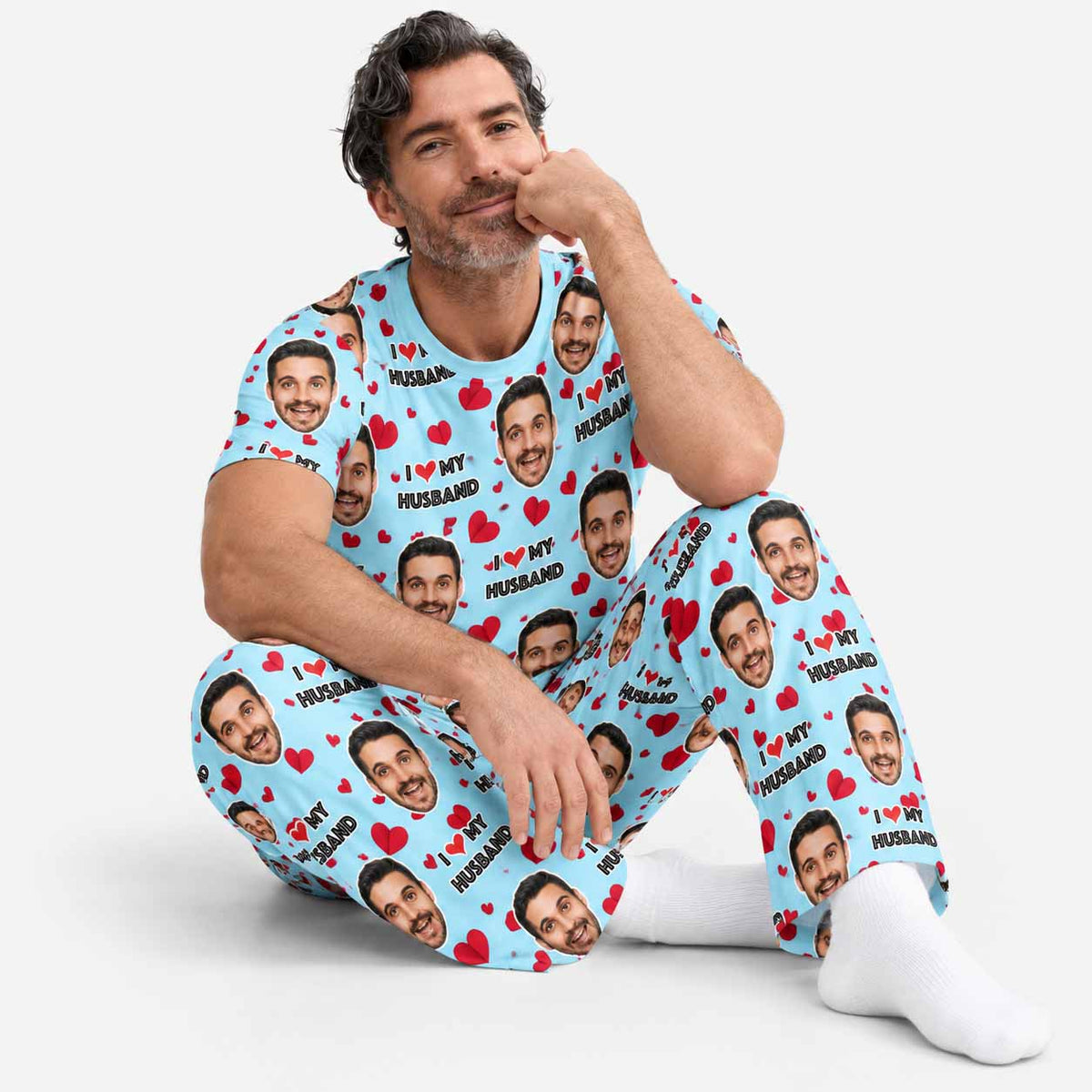 Men's I Love My Husband Pyjamas - Trouser Set