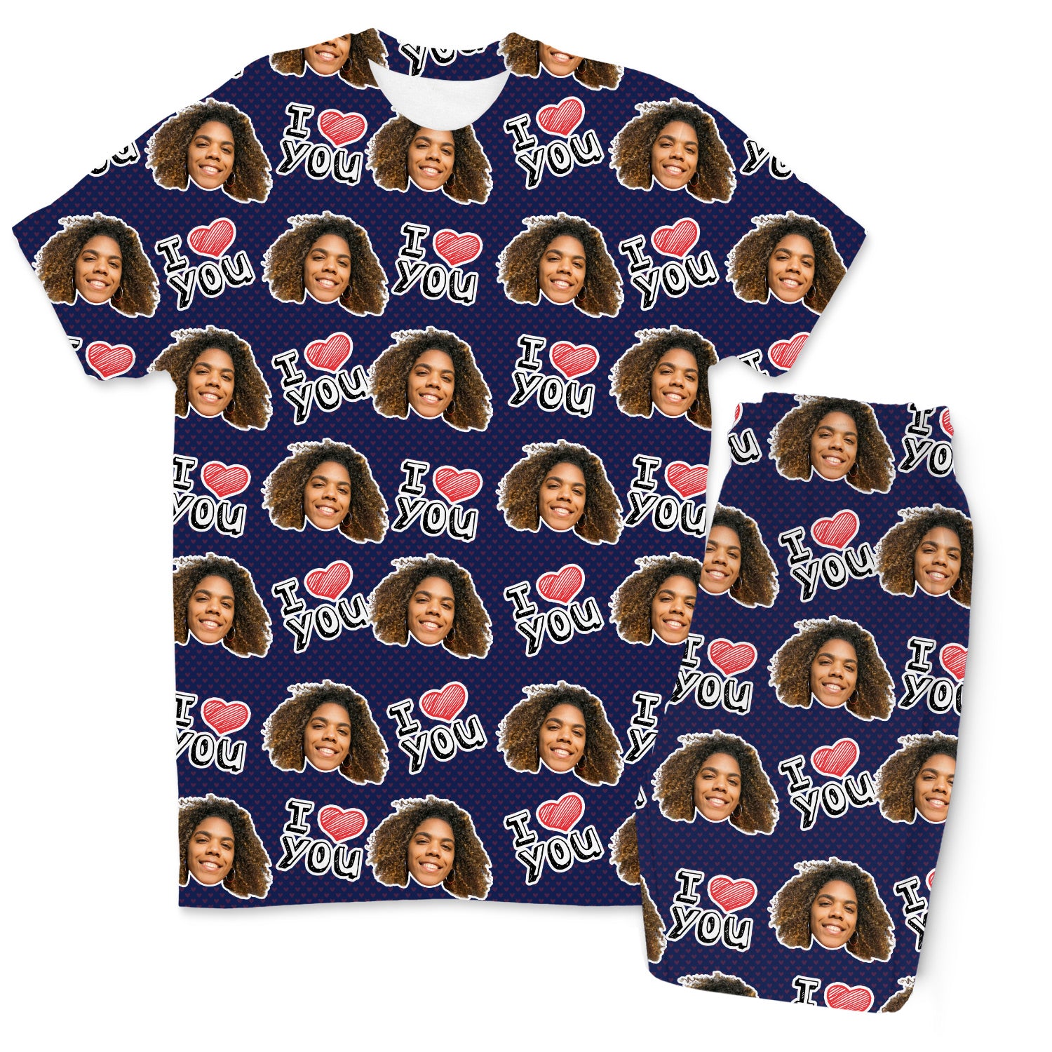I Heart You Custom Men's PJ Trousers Set