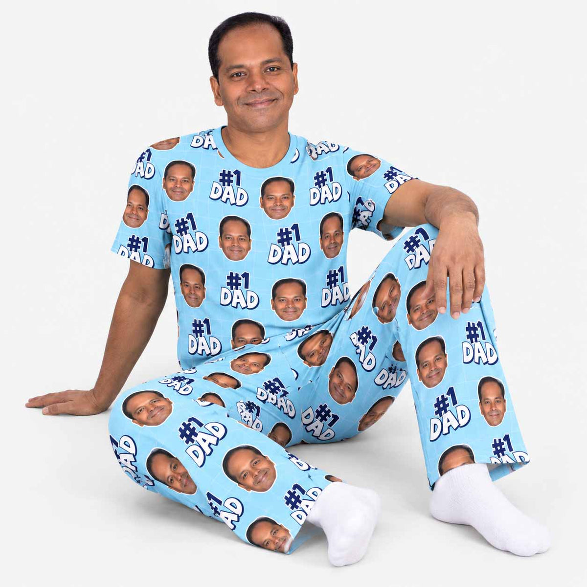 Men's Number 1 Dad Personalised Pyjamas - Trouser Set
