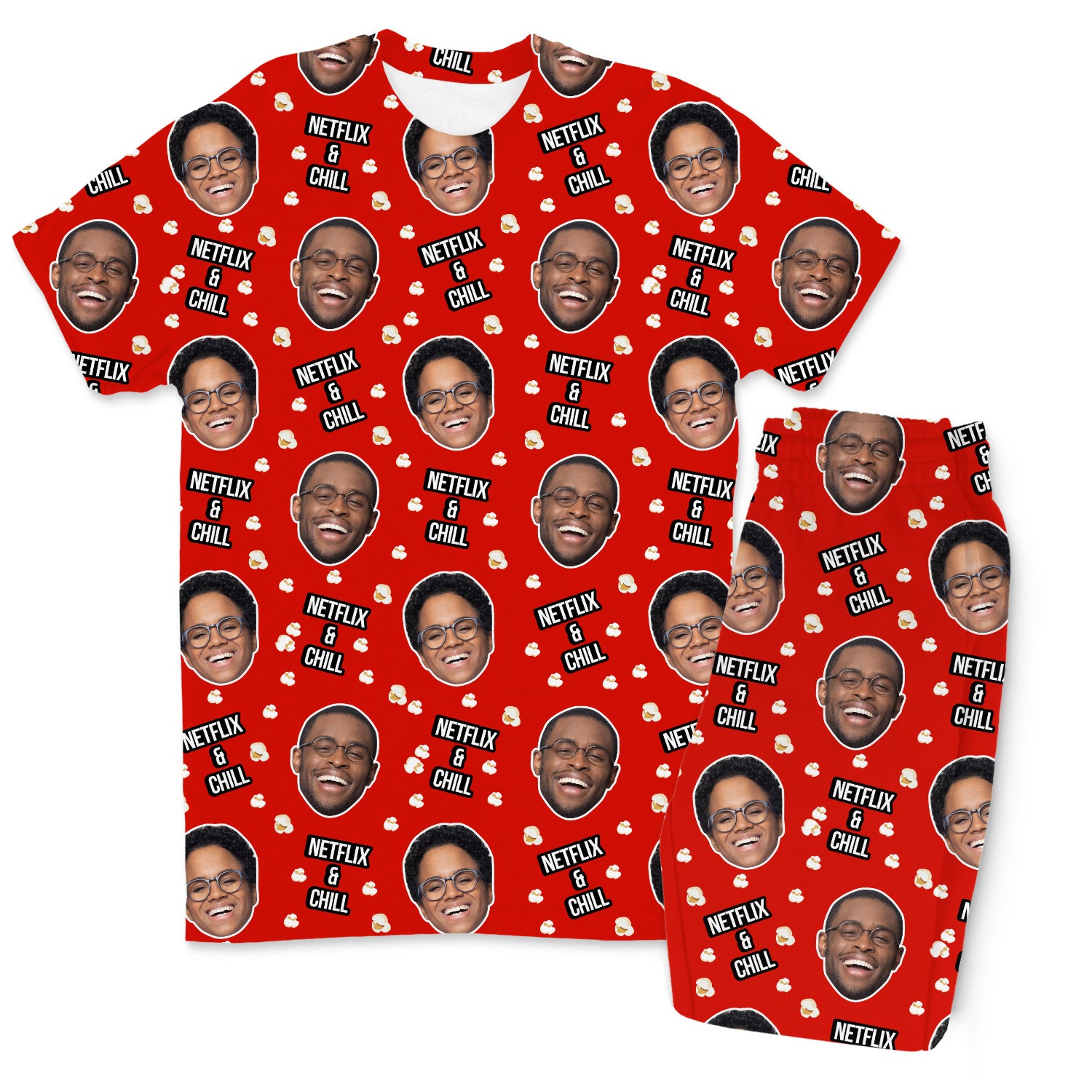 Netflix and Chill Custom Men's PJ Trousers Set