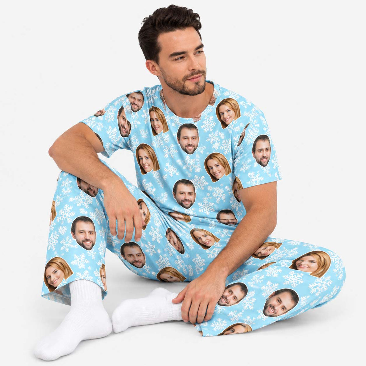 Men's Snowflake Christmas Pyjamas - Trouser Set