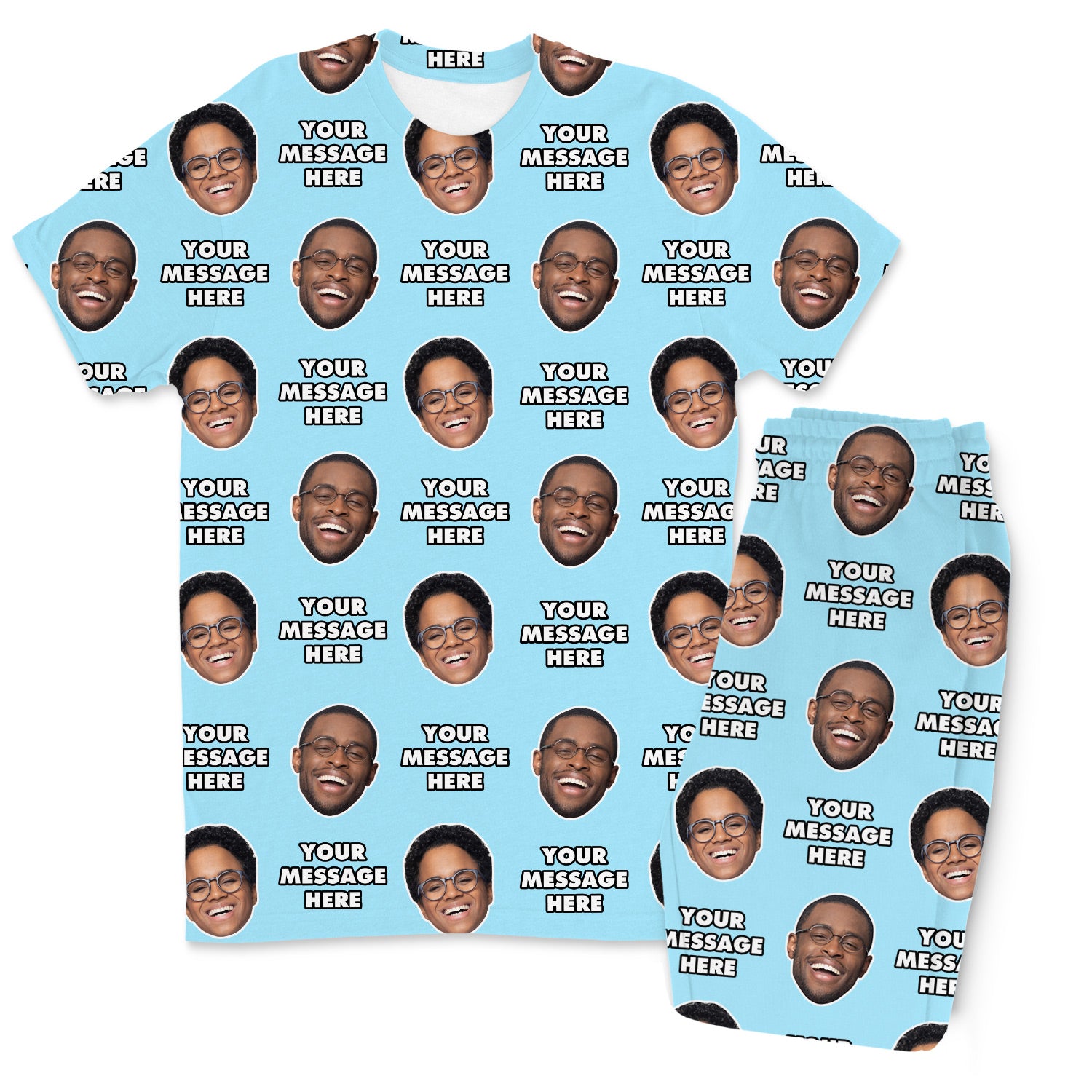 Your Face & Message Men's Personalised PJs - Trousers Set