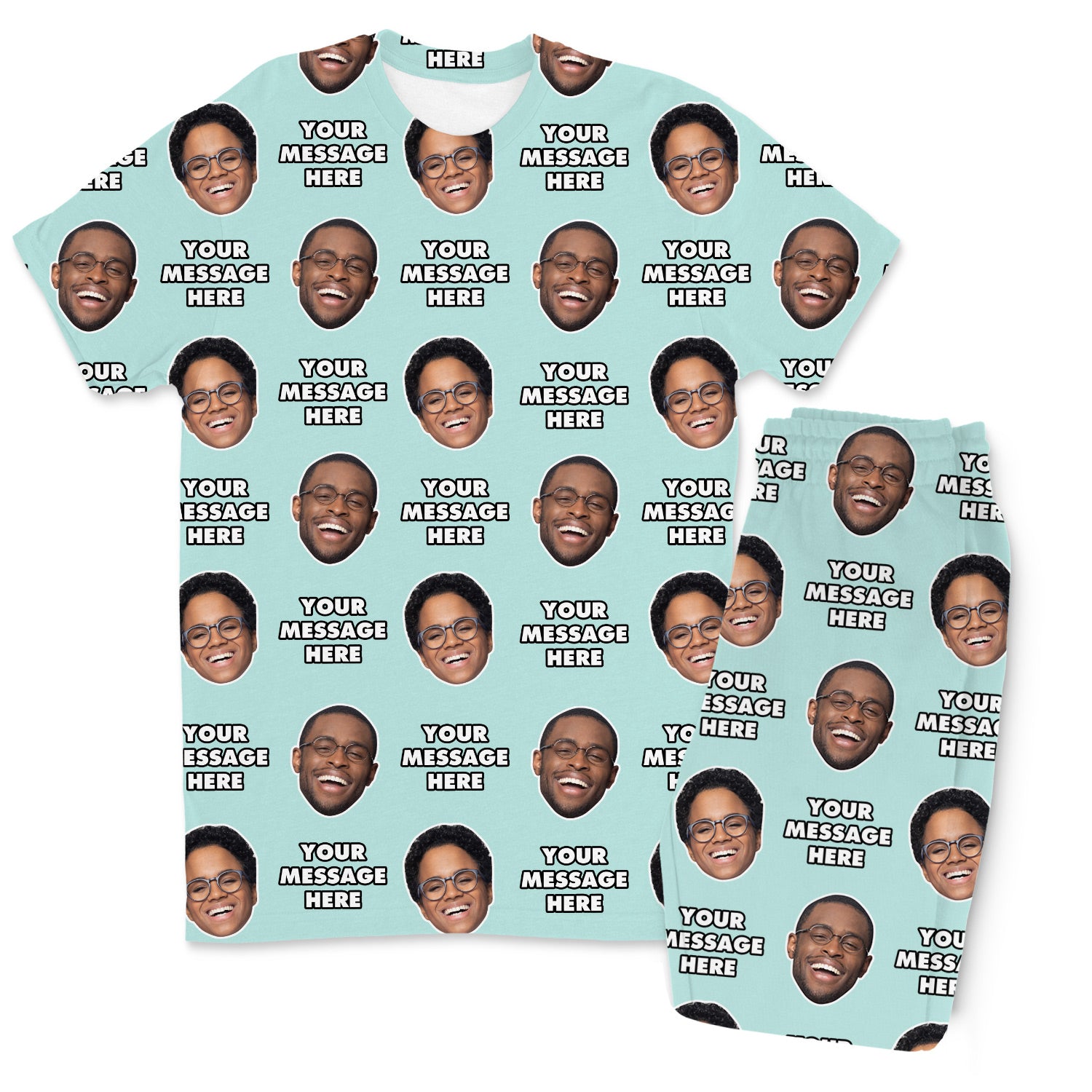 Your Face & Message Men's Personalised PJs - Trousers Set