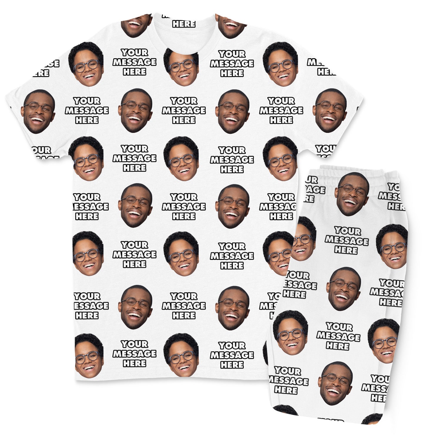 Your Face & Message Men's Personalised PJs - Trousers Set