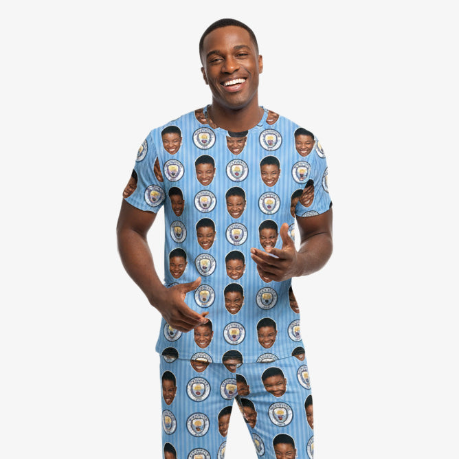 Man City Men's Personalised Pyjamas - Trouser Set