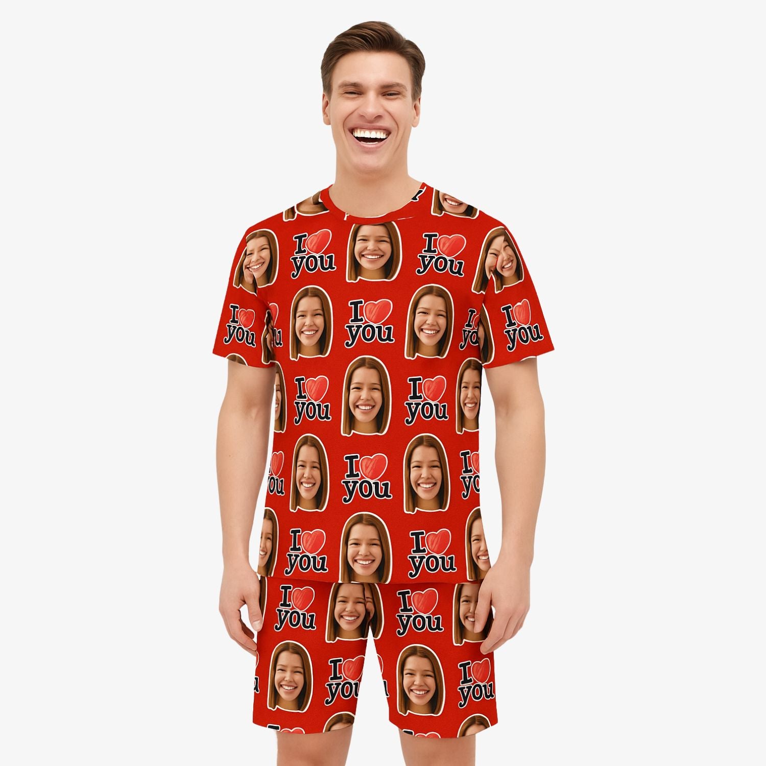 Men's I Heart You Personalised PJs - Shorts Set