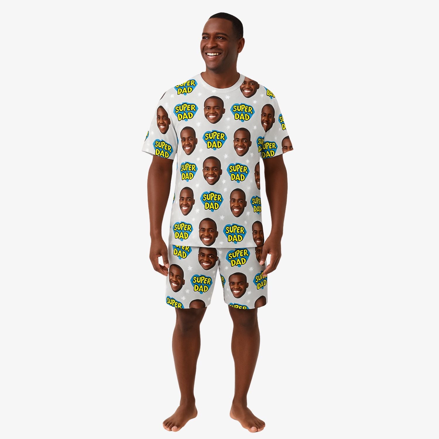 Men's Super Dad Personalised PJs
