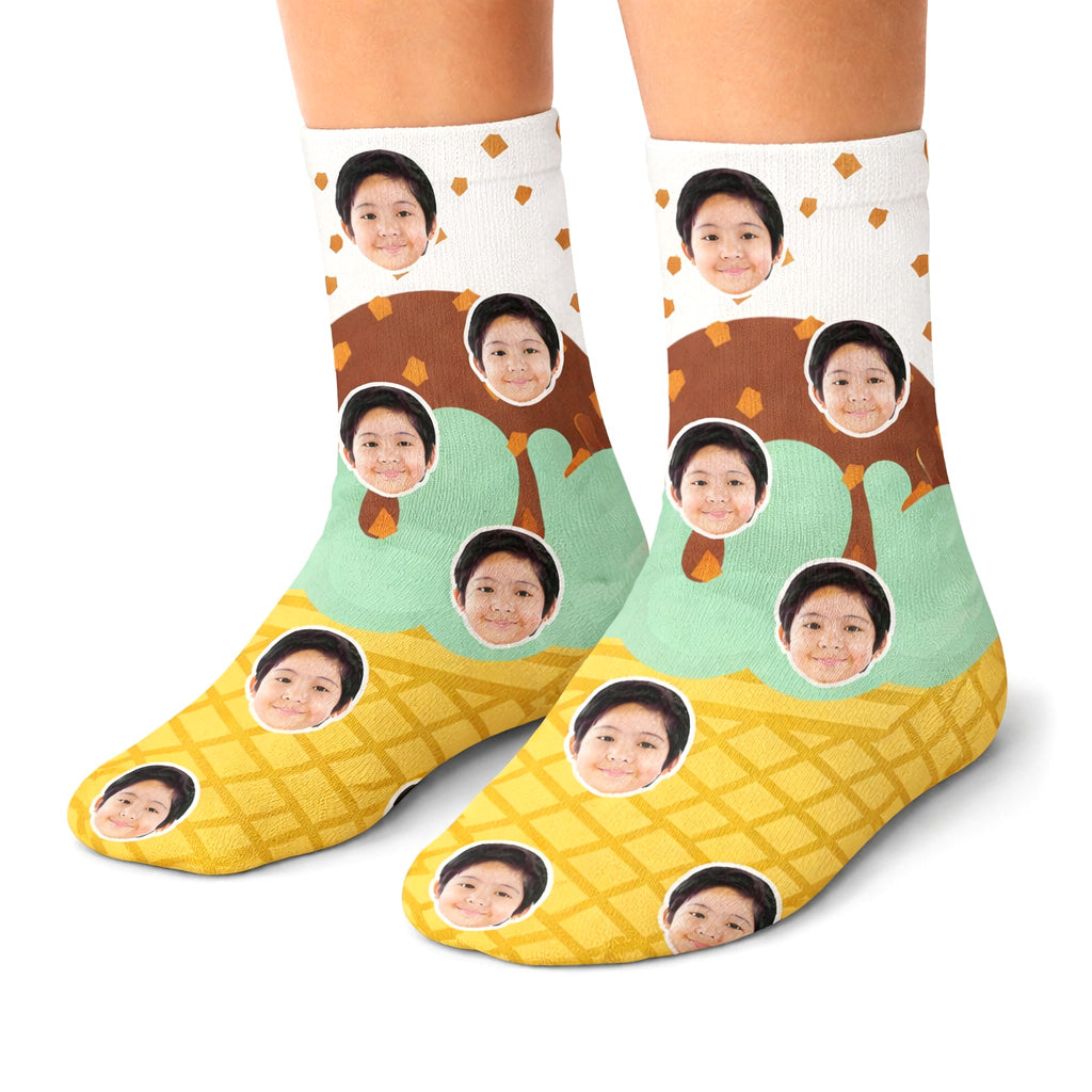 Mint Ice Cream Kids Socks