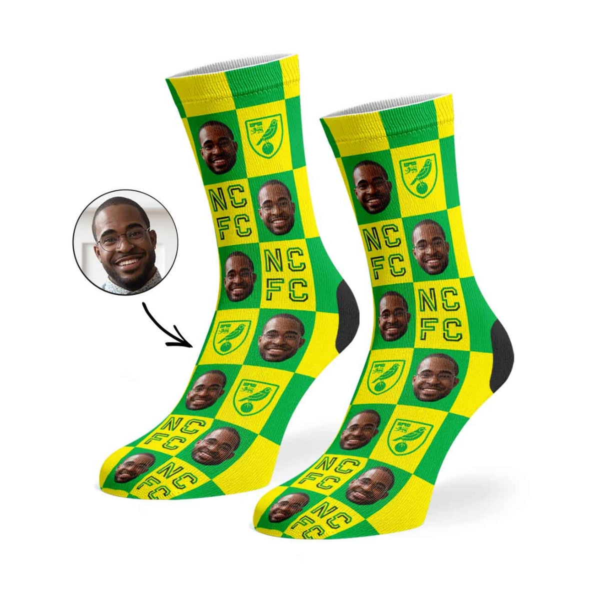 Norwich City Chequered Socks