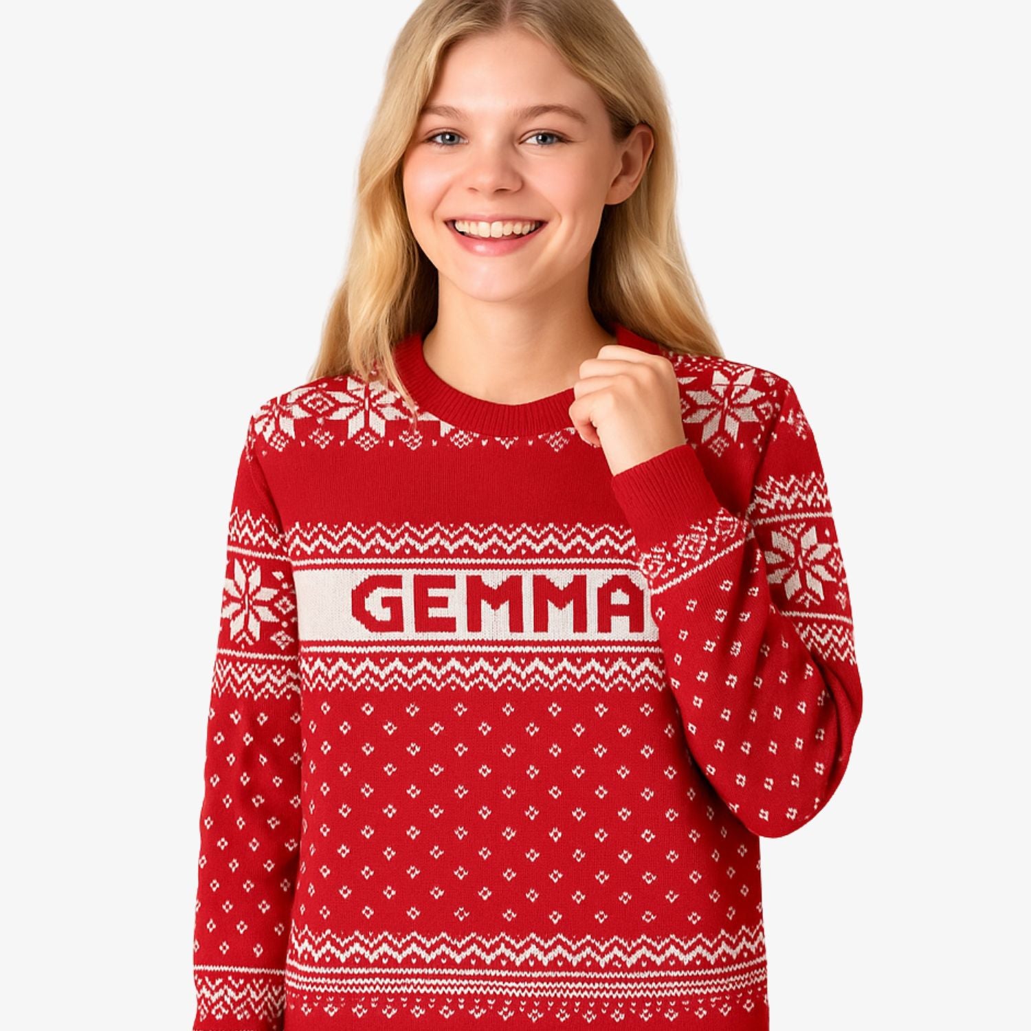 Your Name Red Personalised Christmas Jumper