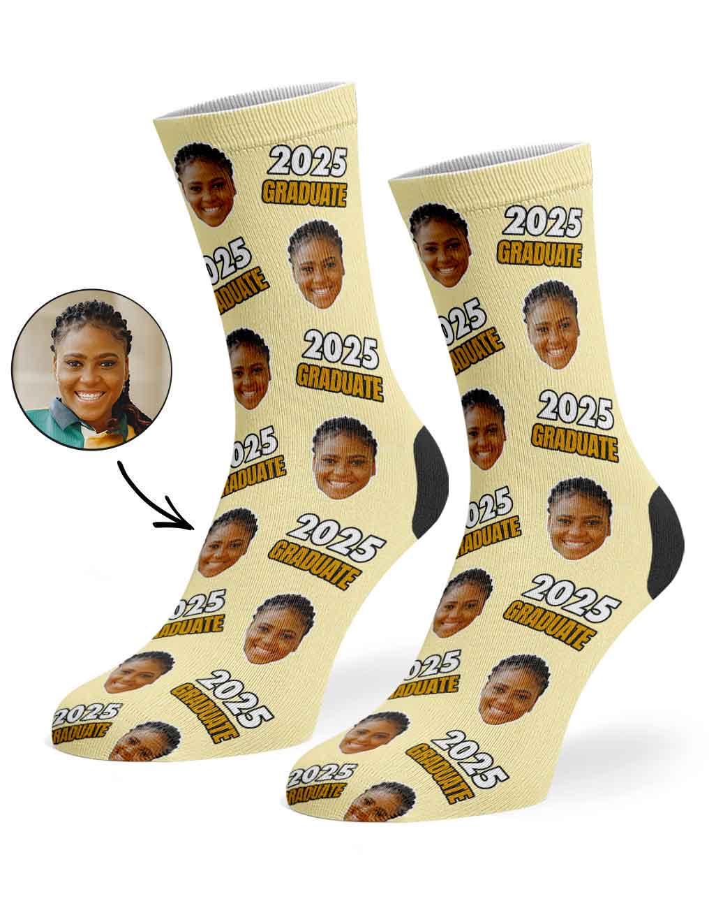 Personalised Socks With Your Face & Graduation Year