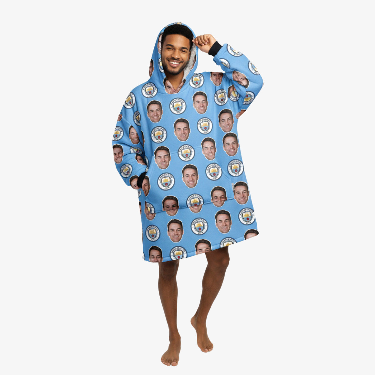 Personalised Man City Hoodie Blanket