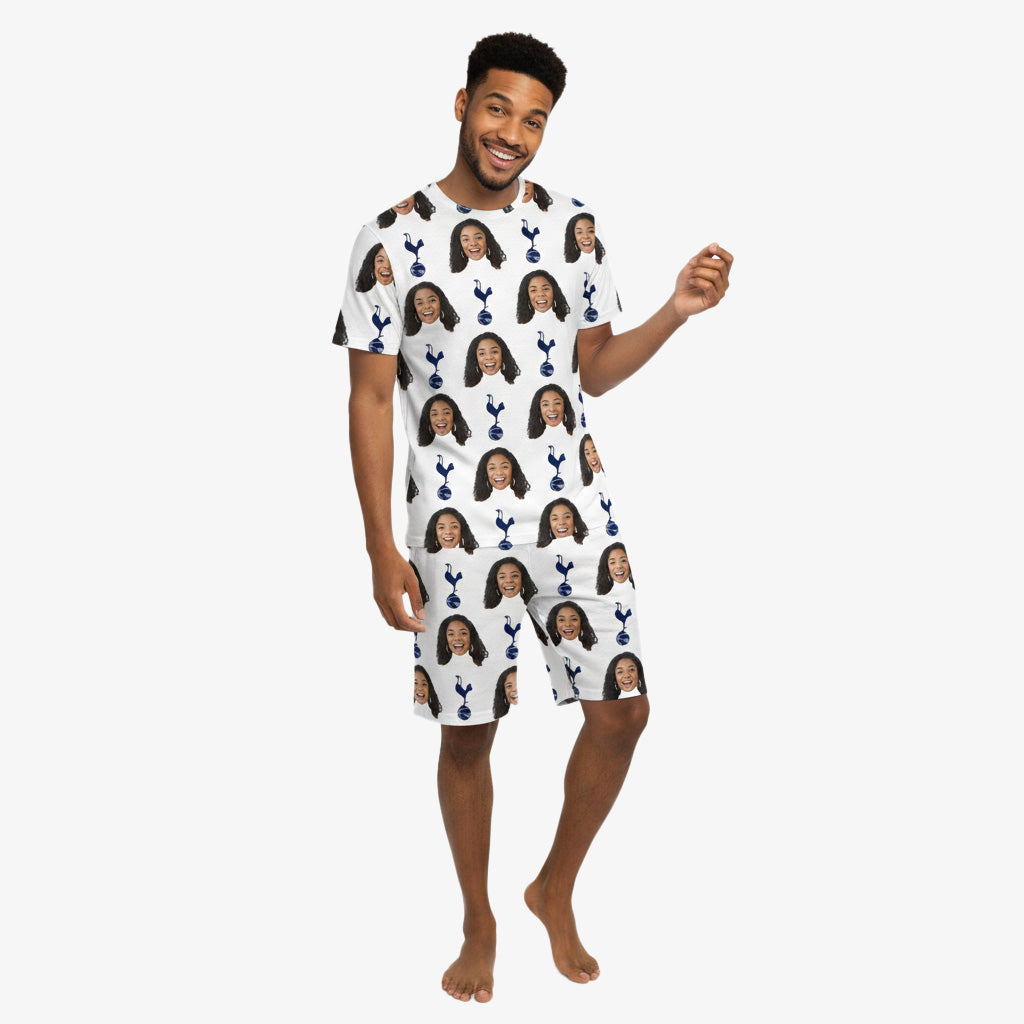 Personalised Men's Pyjamas - Spurs White Men's PJ Shorts Set