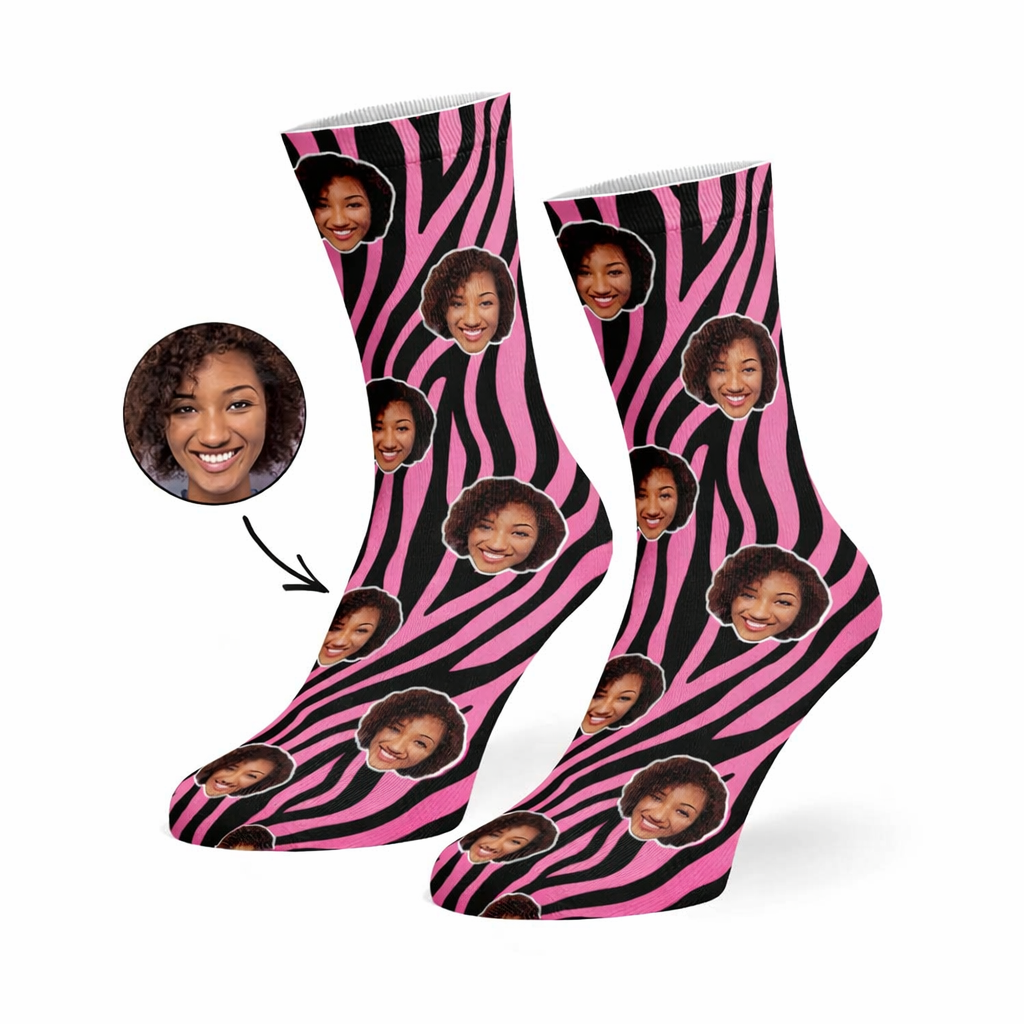 Zebra Print Face Socks