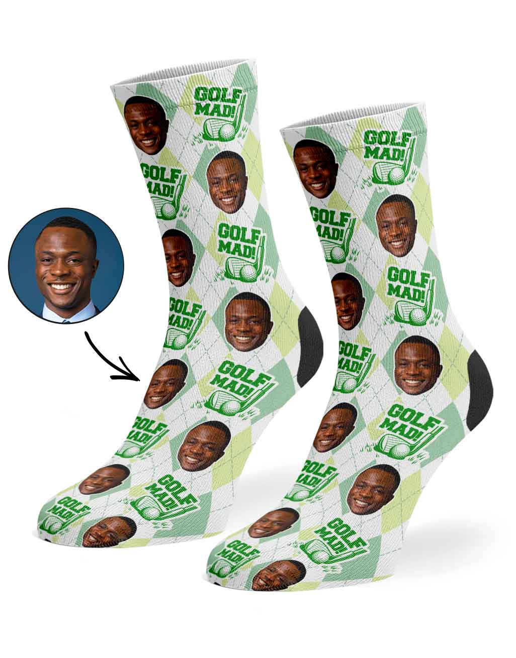 Green Golf Mad Socks