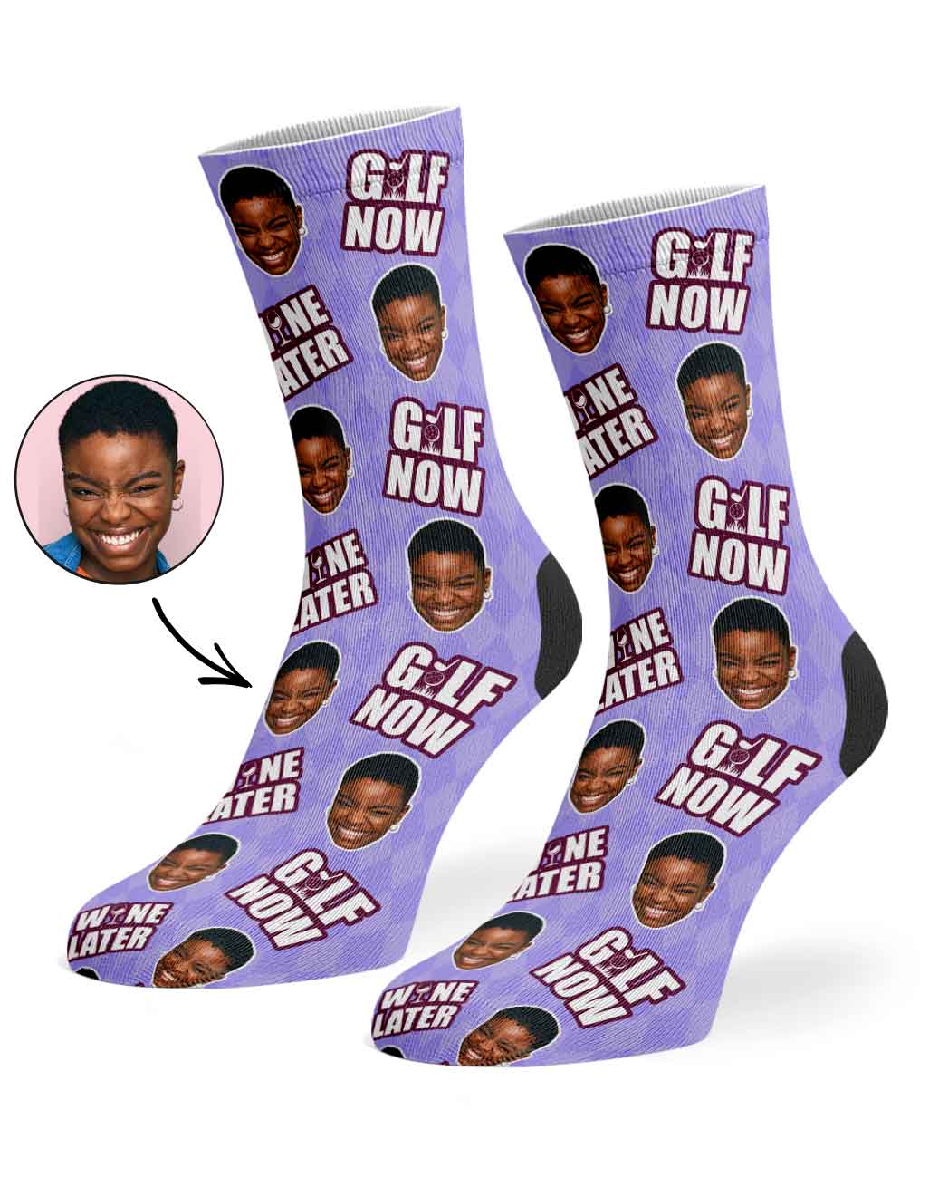 Golf Now, Wine Later Socks
