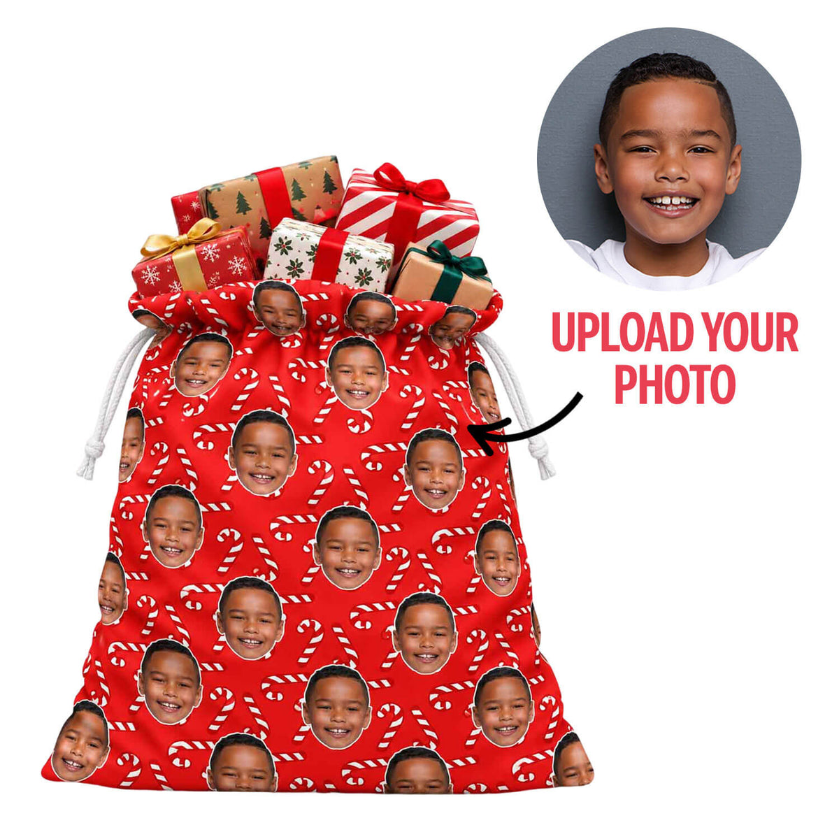 Candy Cane Christmas Sack