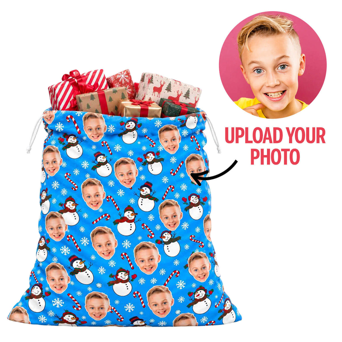 Snowman Pattern Christmas Sack
