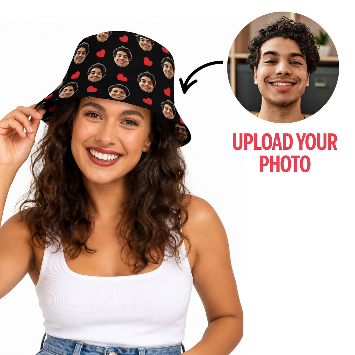Red Hearts Custom Bucket Hat