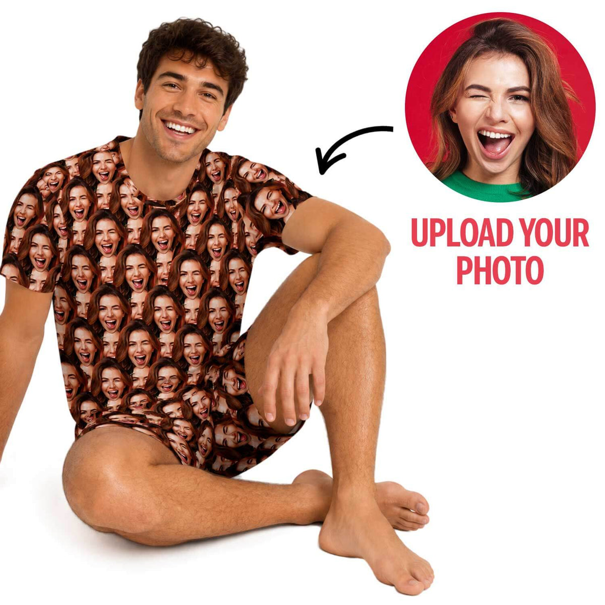 Men's Face Mash Pyjamas - Shorts Set