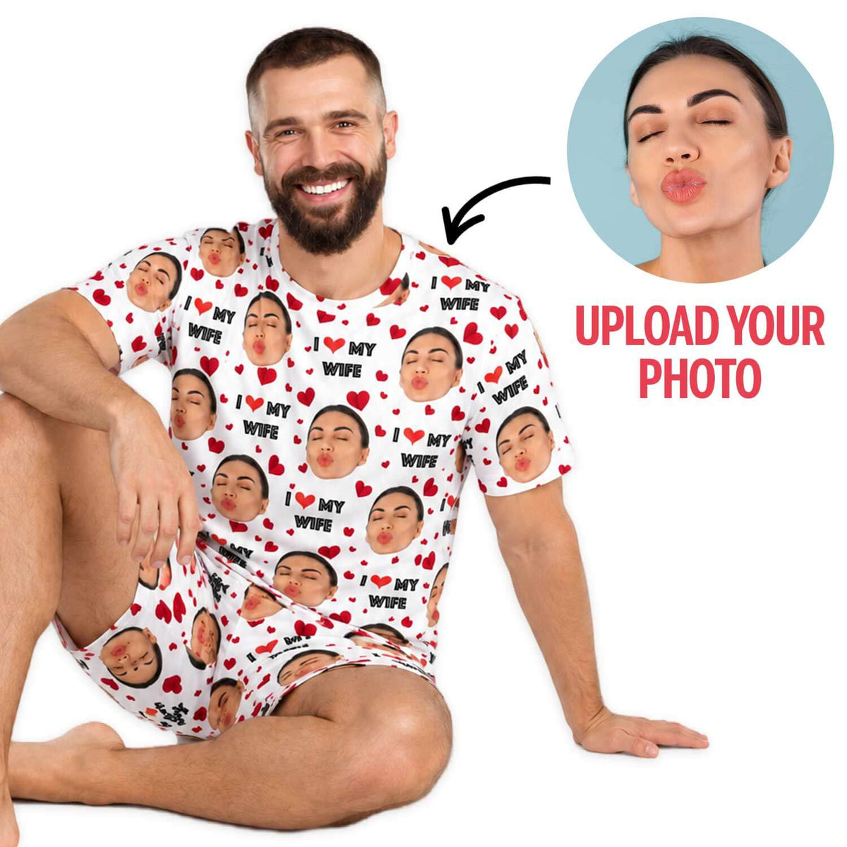 Men's I Love My Wife PJs - Shorts Set