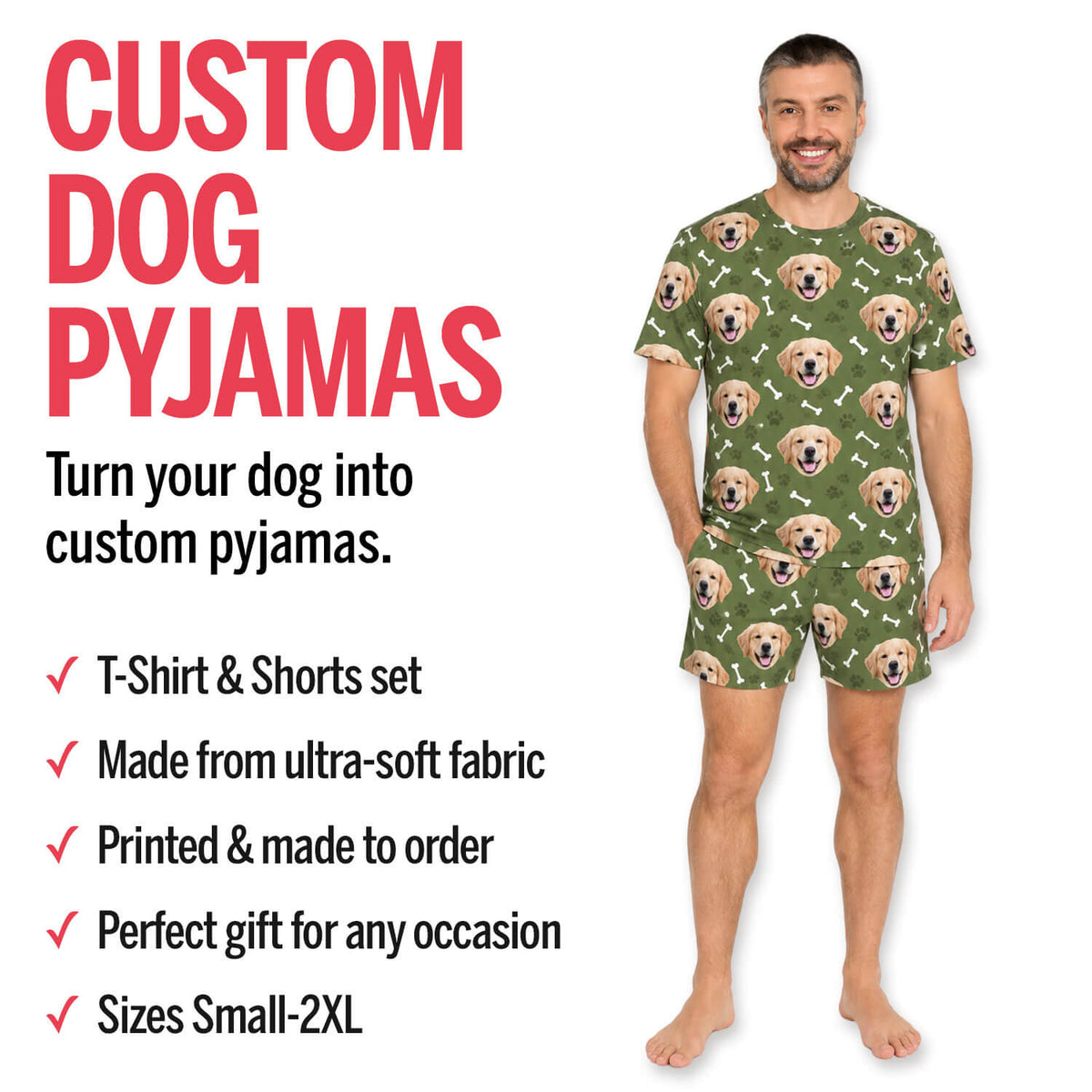 Your Dog Men's Personalised Pyjamas - Shorts Set