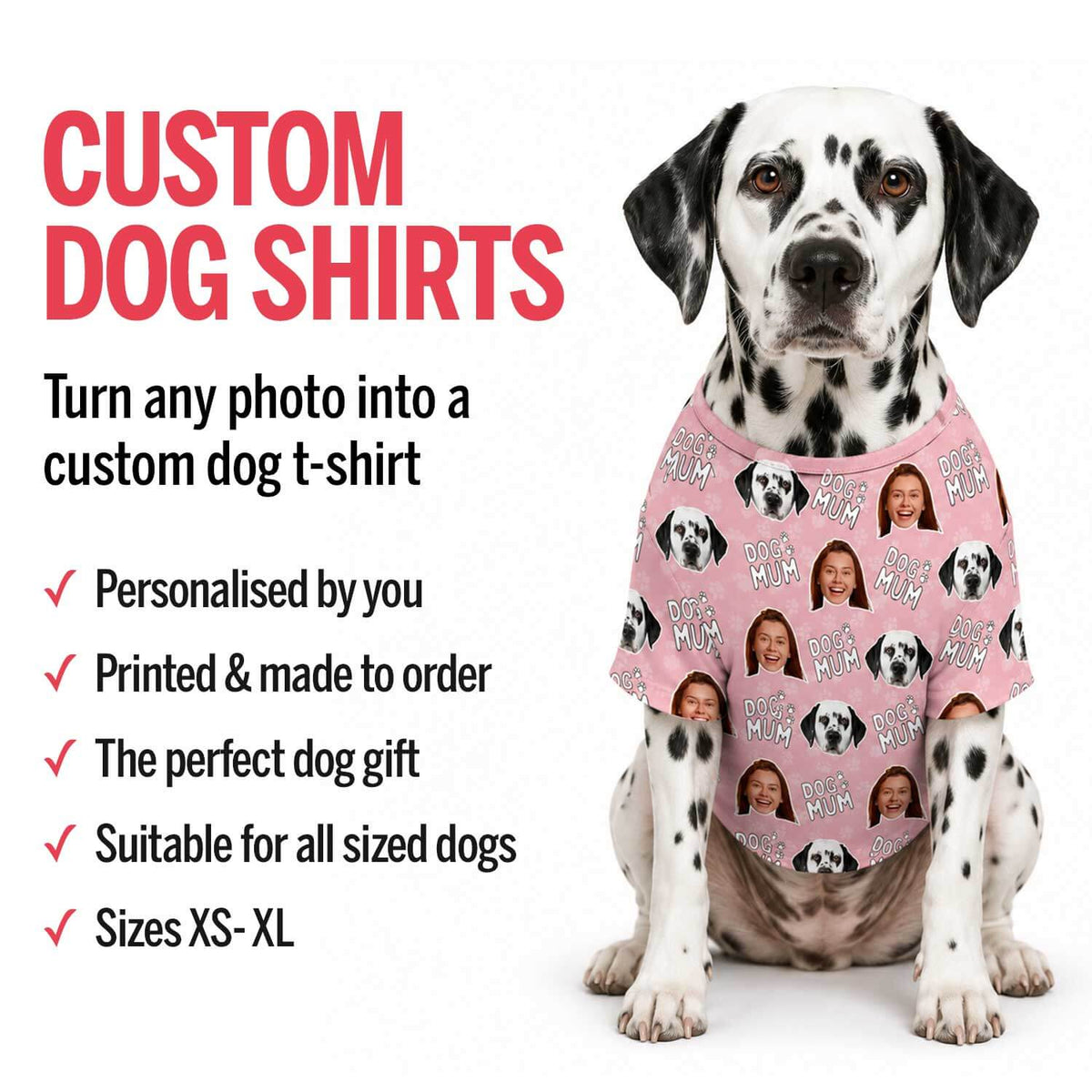 Dogsy Pattern Personalised Dog T Shirt