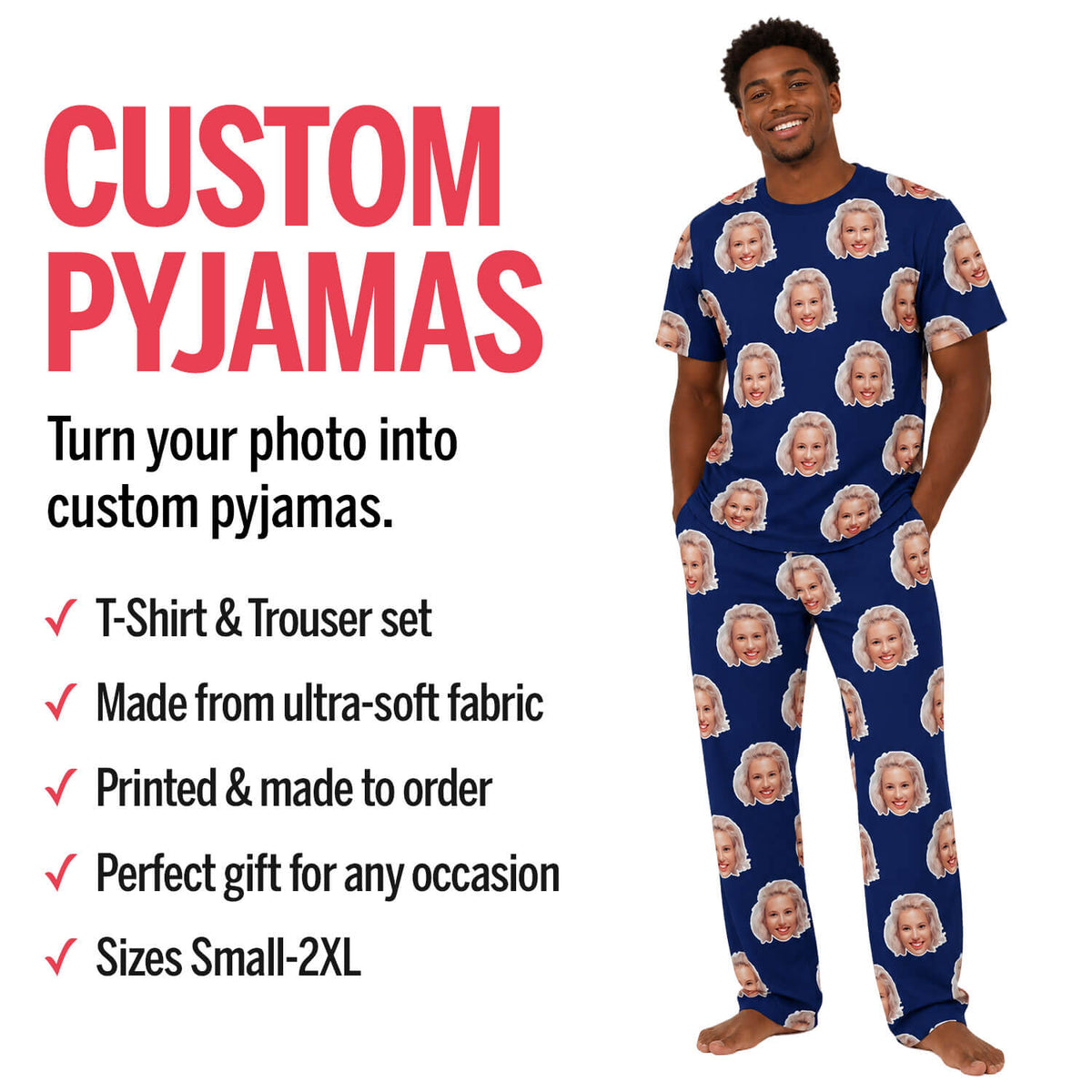 Men's Face Mash Pyjamas - Trouser Set