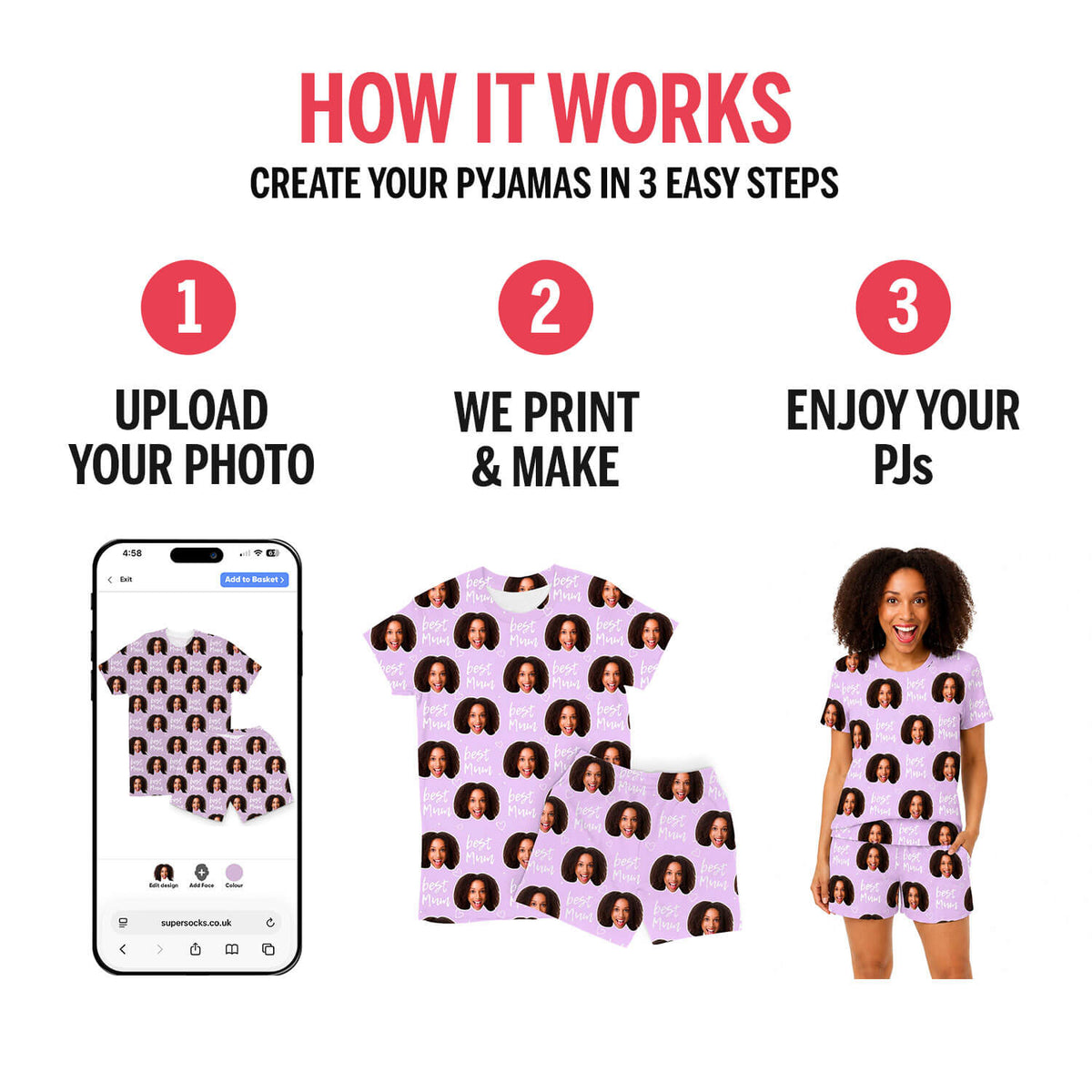 Women's Face Mash Pyjamas - Shorts Set