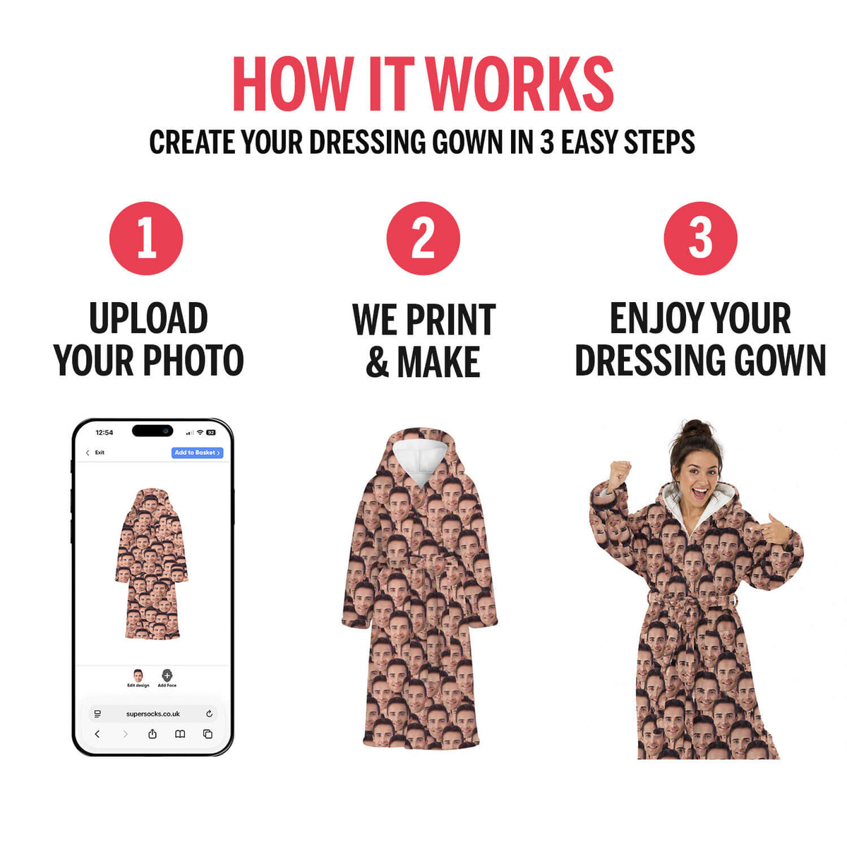 Face Mash Personalised Dressing Gown