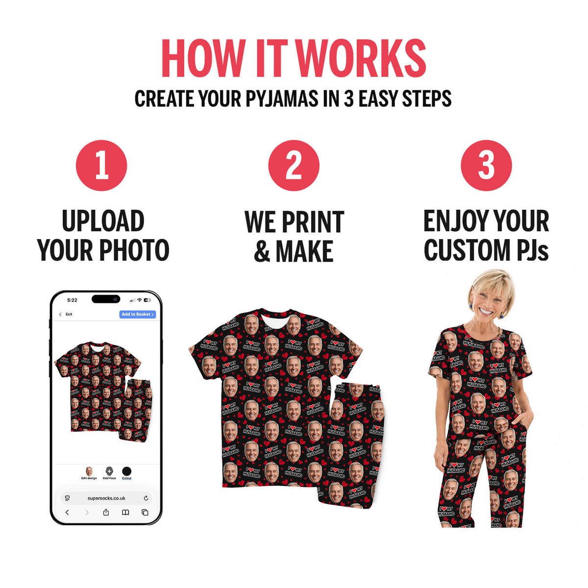 Women's I Love My Husband Pyjamas - Trouser Set