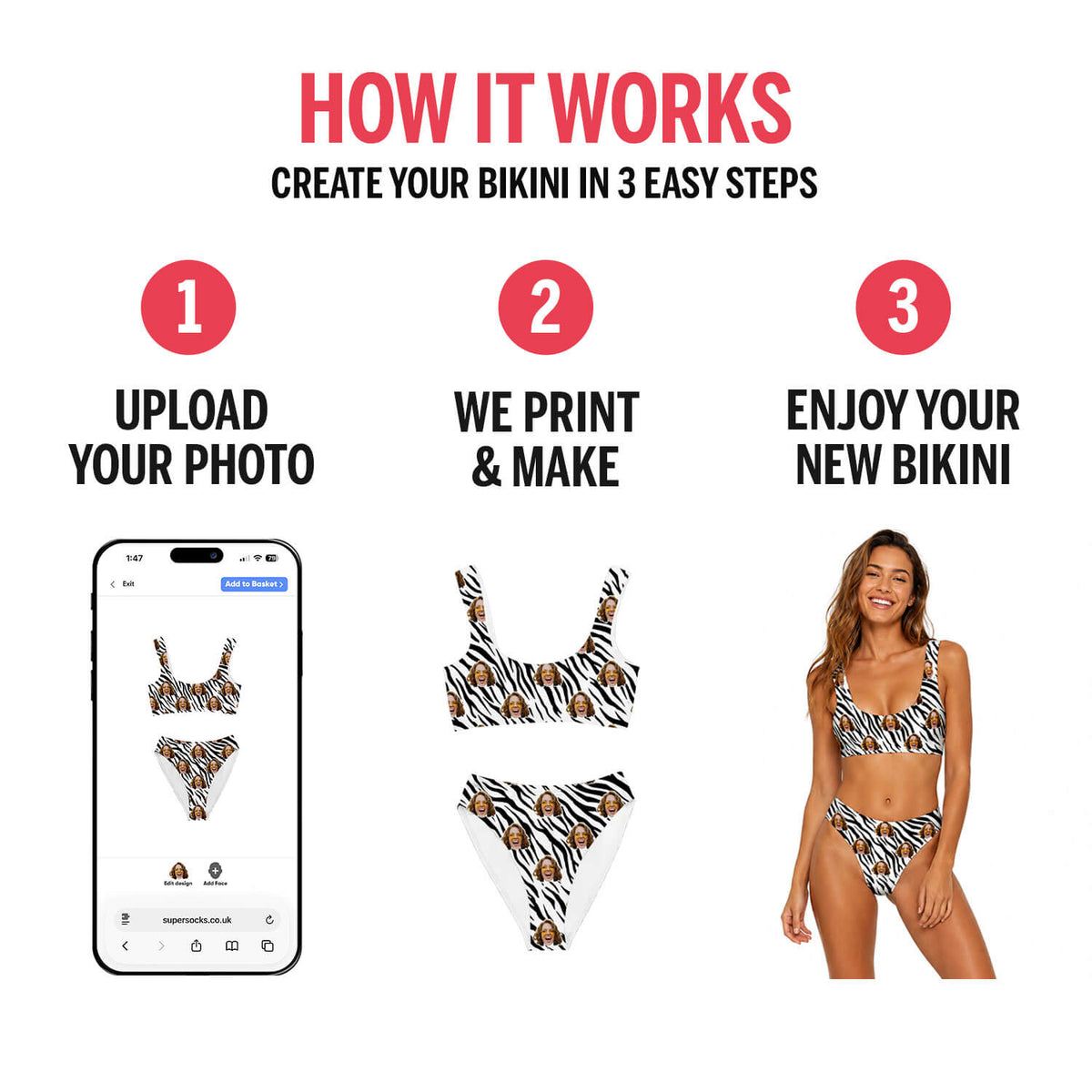 Face Mash Custom Made Bikini Set
